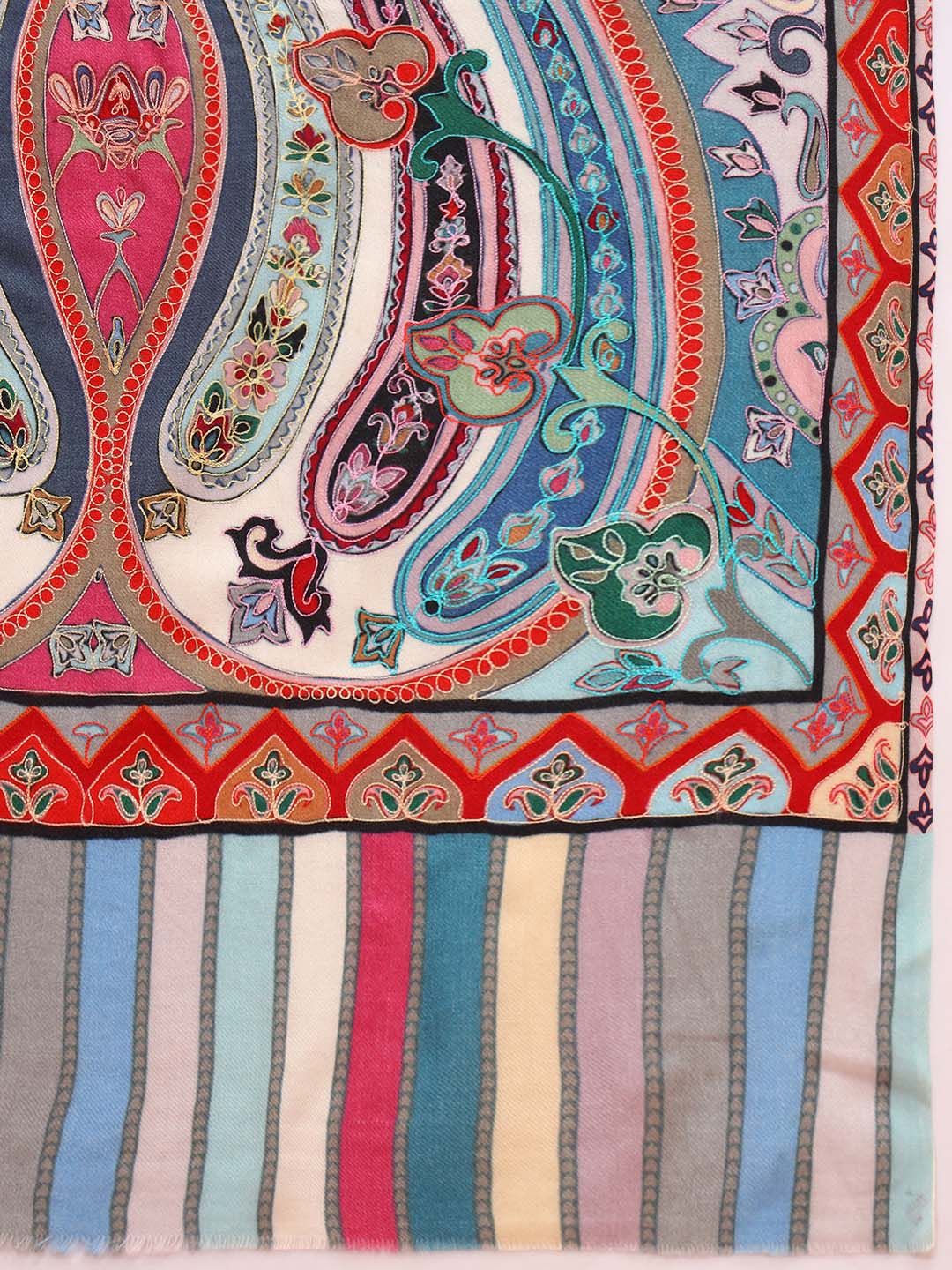 Dhiyona PA Ethnic Motifs Embroidered Shawl