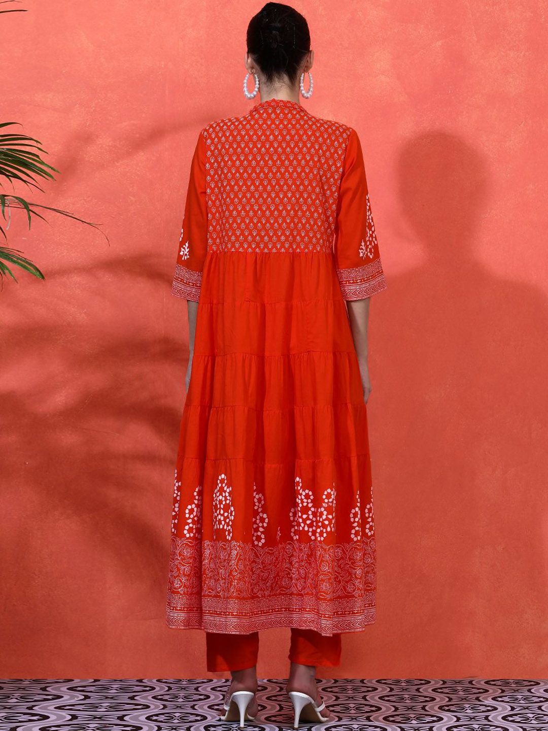 Dhiyona SN Women's Embroidered Pure Cotton A-Line Kurta & Trousers Sets
