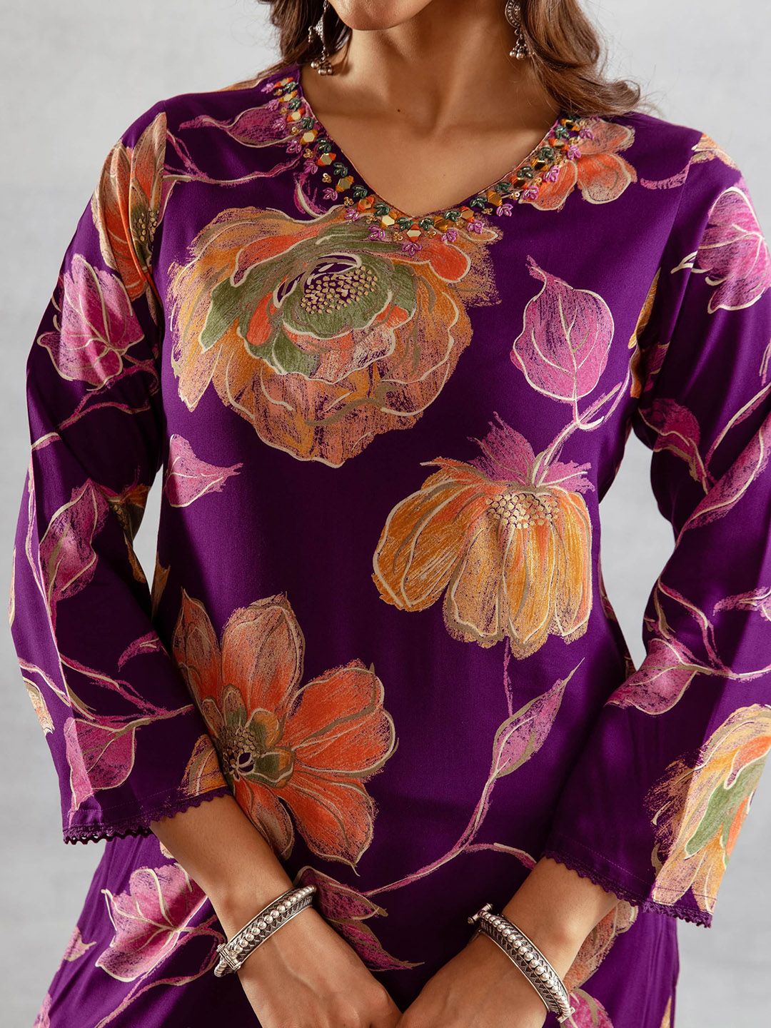Dhiyona SN Women's Floral Printed Kurta with Palazzo