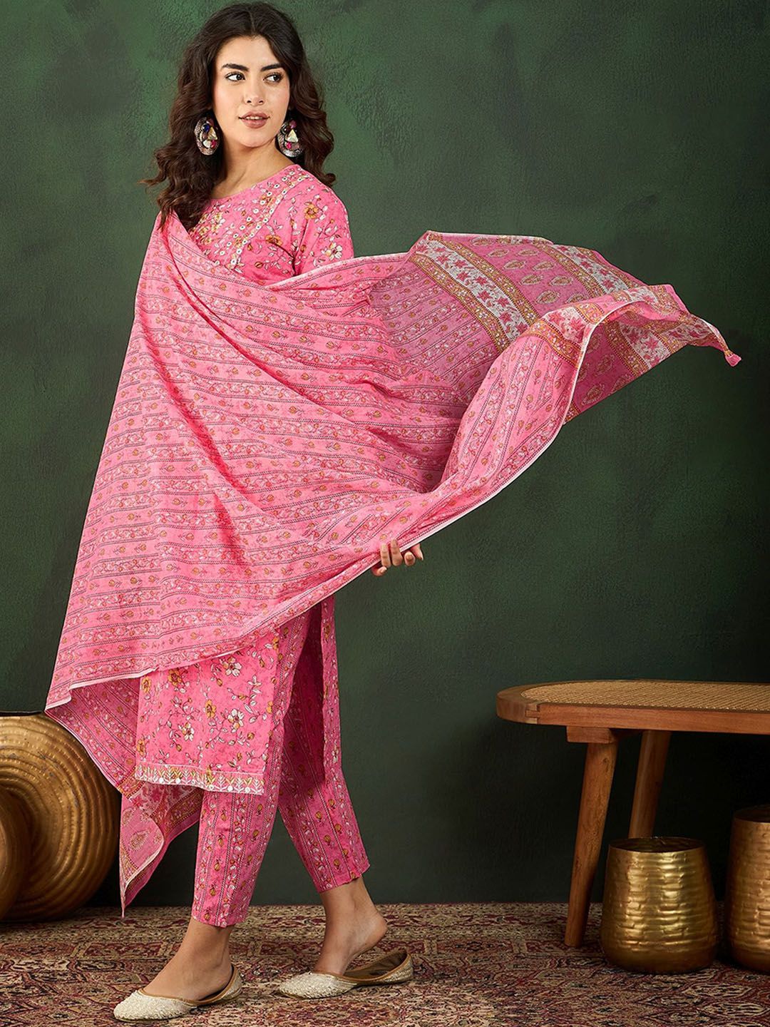 Dhiyona SN Women's Printed Pure Cotton Kurta Set