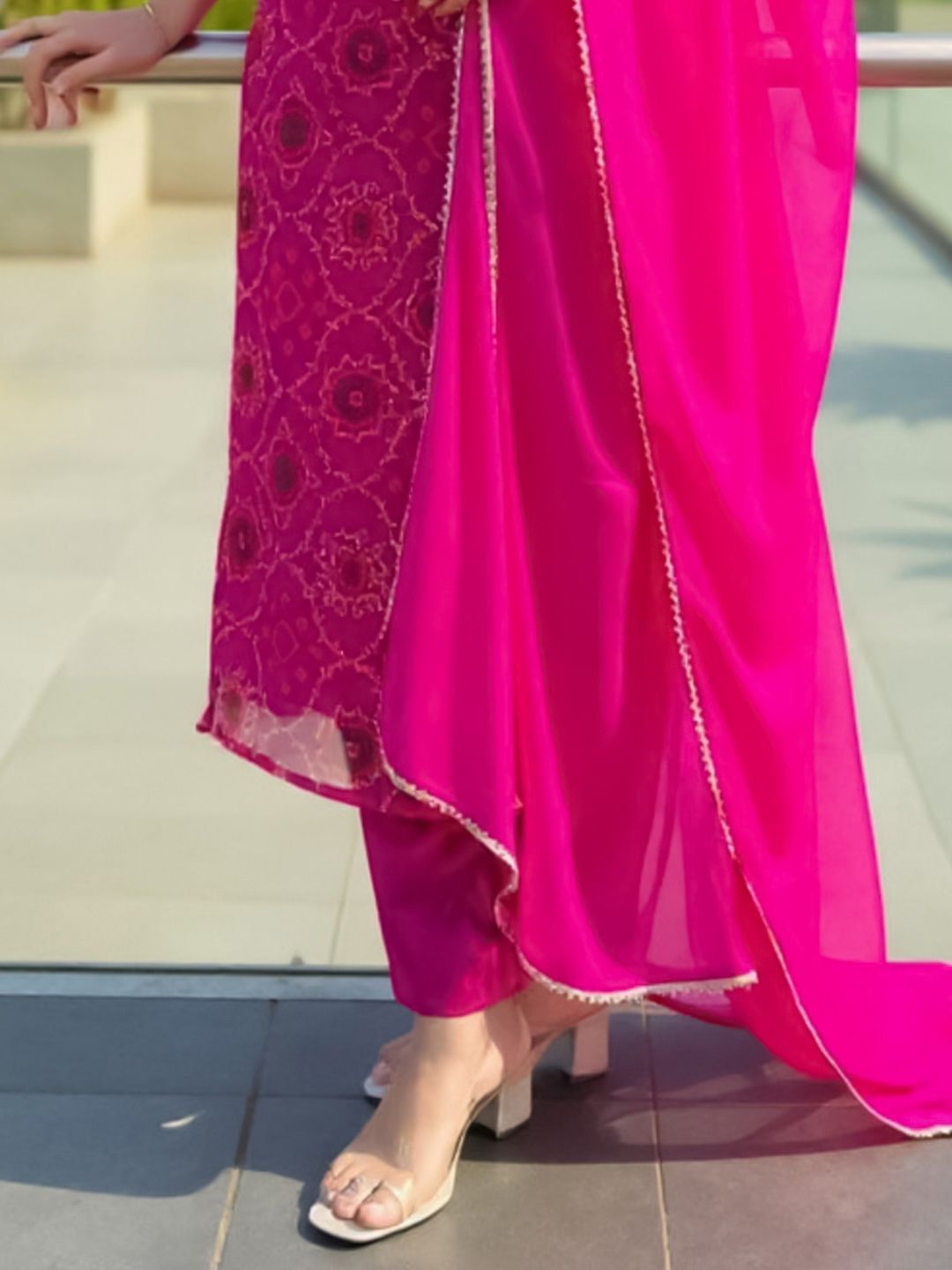 Women Ethnic Motifs Embroidered Kurta with Trouser & Dupatta
