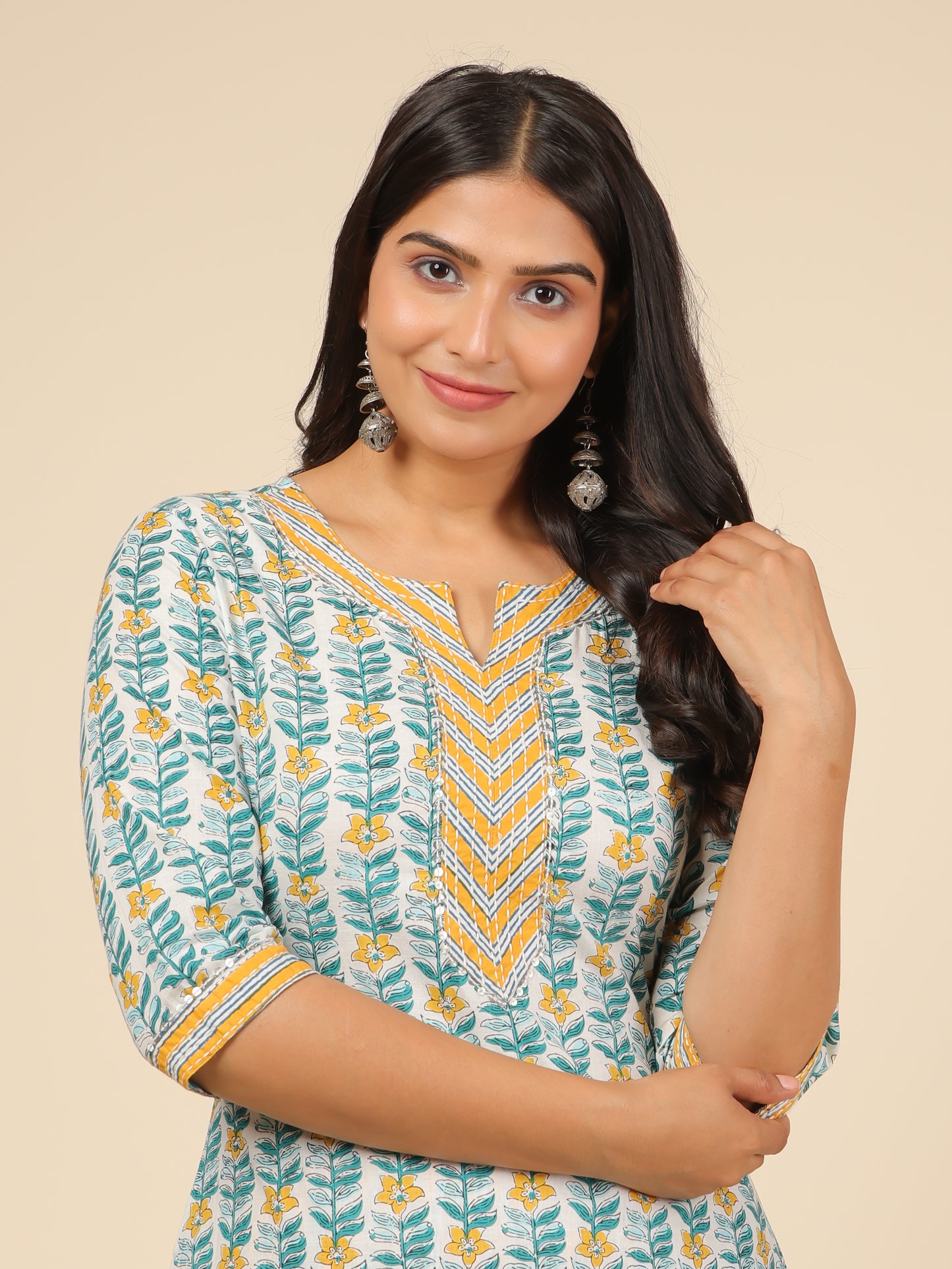 Women's Cotton White Straight Kurta