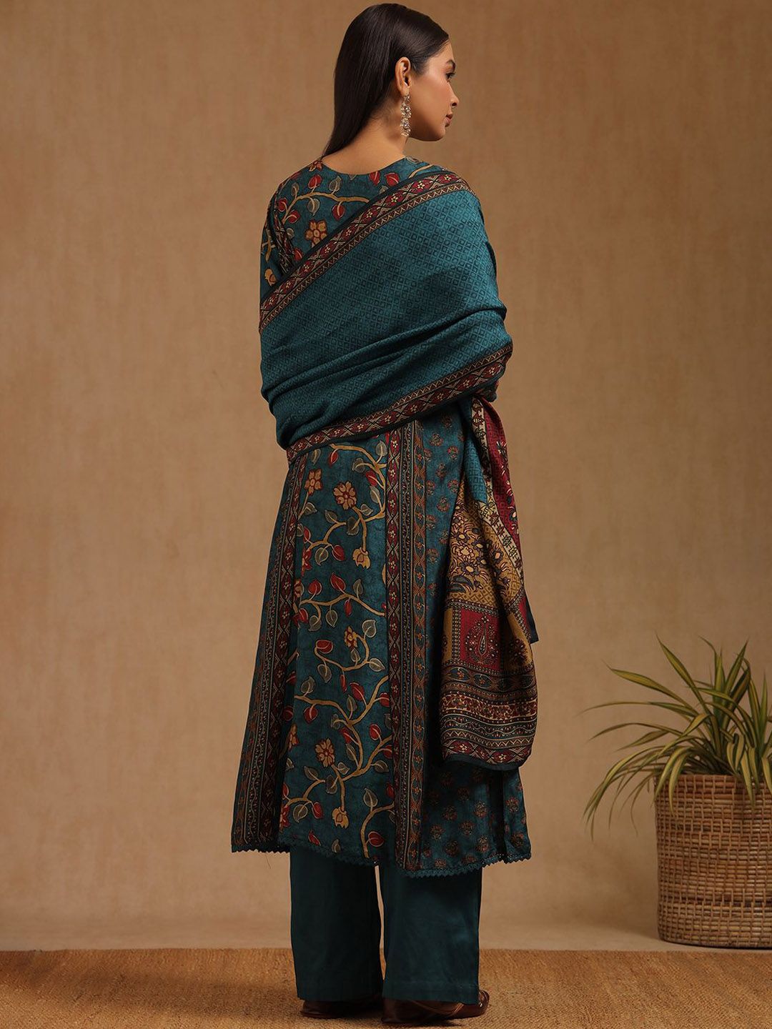 Dhiyona SO Women's Women Ethnic Motifs Printed Kurta with Palazzos & Dupatta
