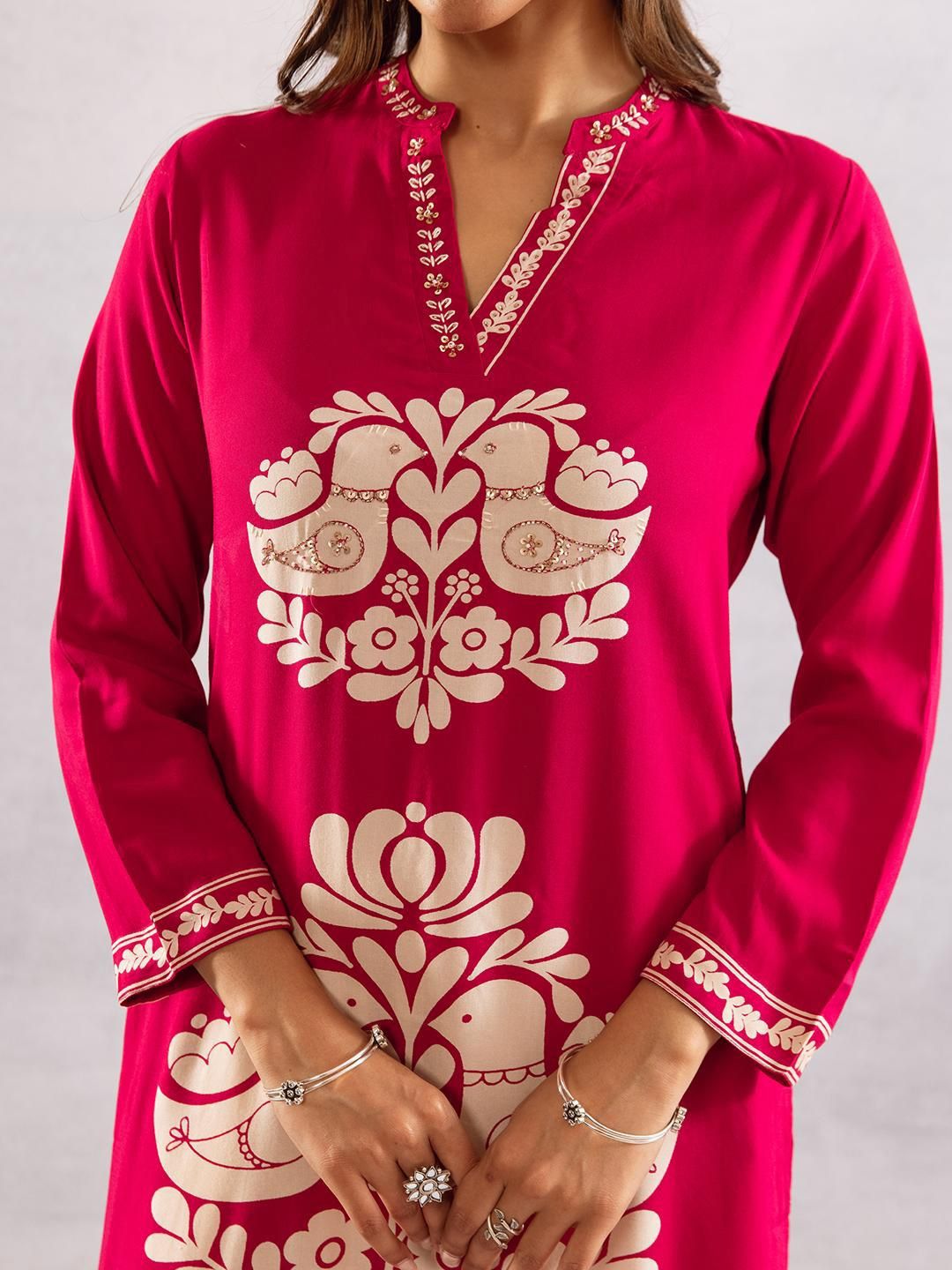 Dhiyona IS Women's Women Ethnic Motifs Print Regular Kurta with Palazzos