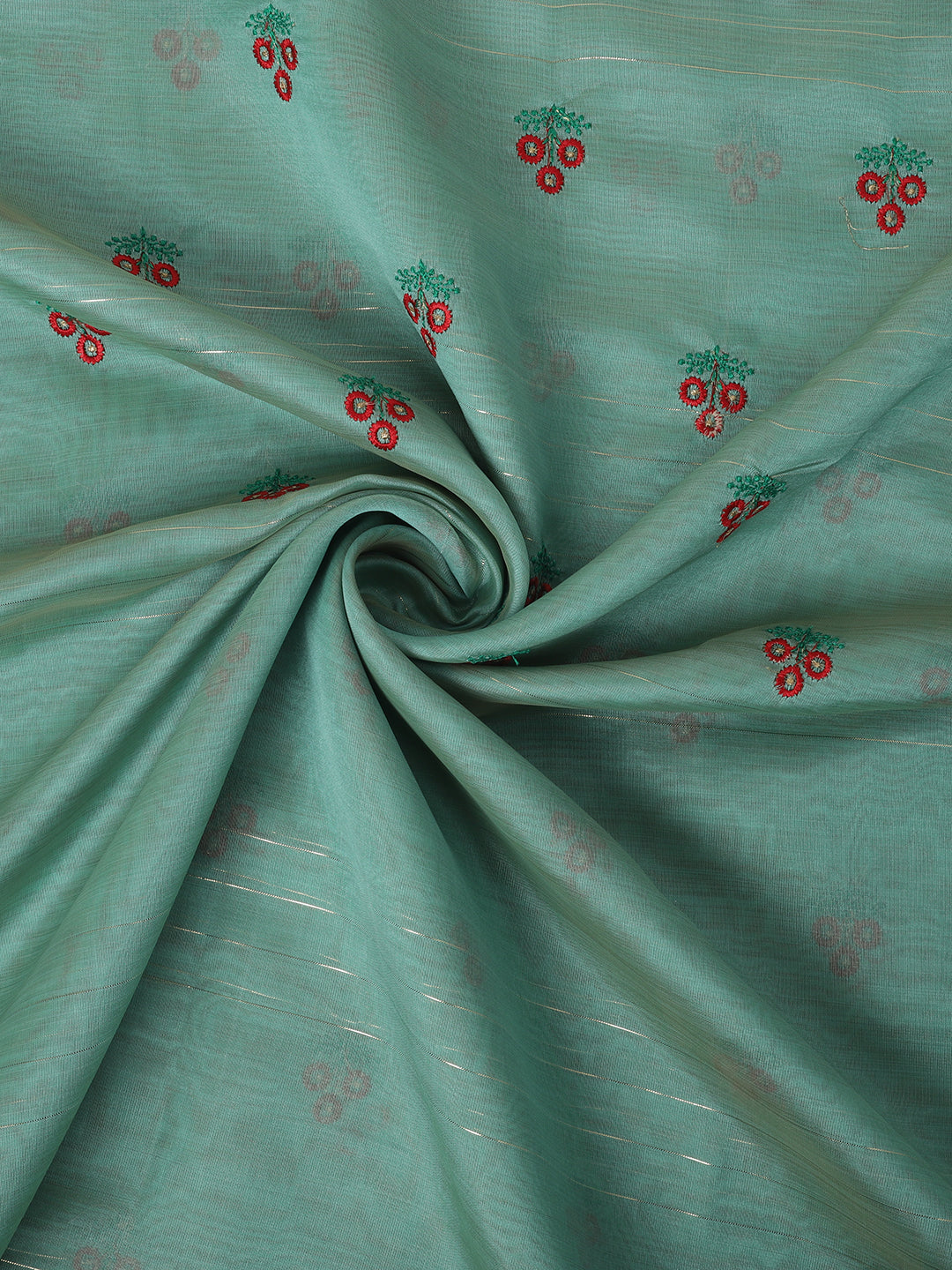 Dhiyona GR Women's Jasmin Turquoise Cotton Silk Saree