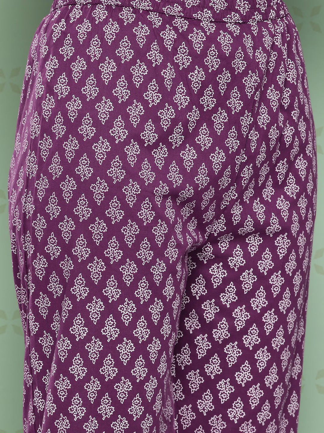 Women Purple Floral Anarkali Kurta Pant and Dupatta Set