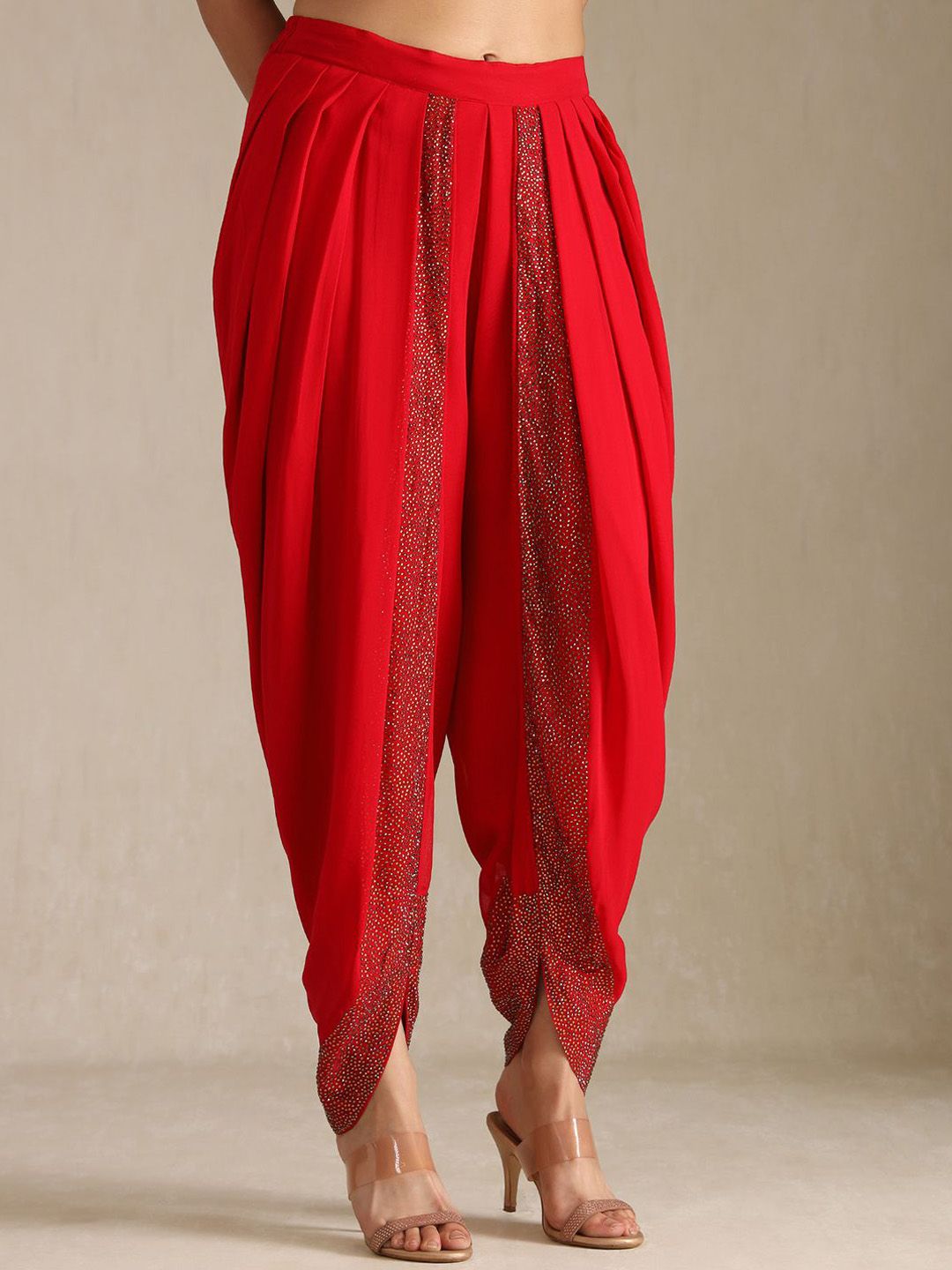 Dhiyona SO Women's Embroidered Beads and Stones Straight Kurta with Dhoti Pants & Dupatta