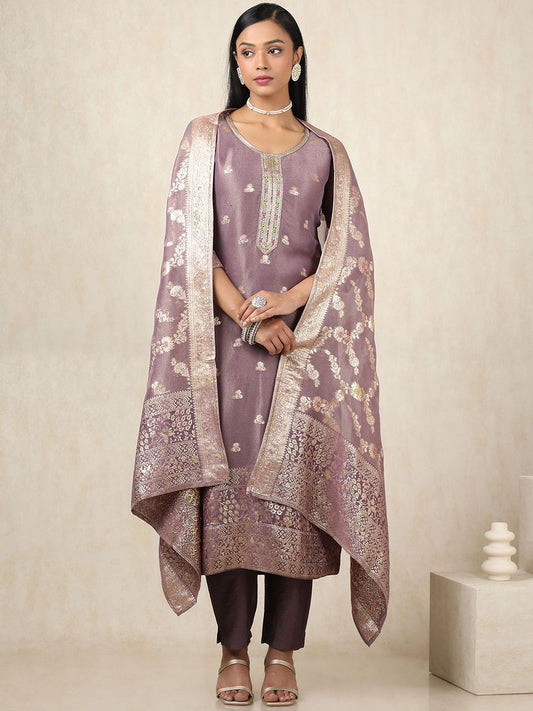 Dhiyona SO Women's Ethnic Motifs Woven Design Kurta With Trousers & Dupatta