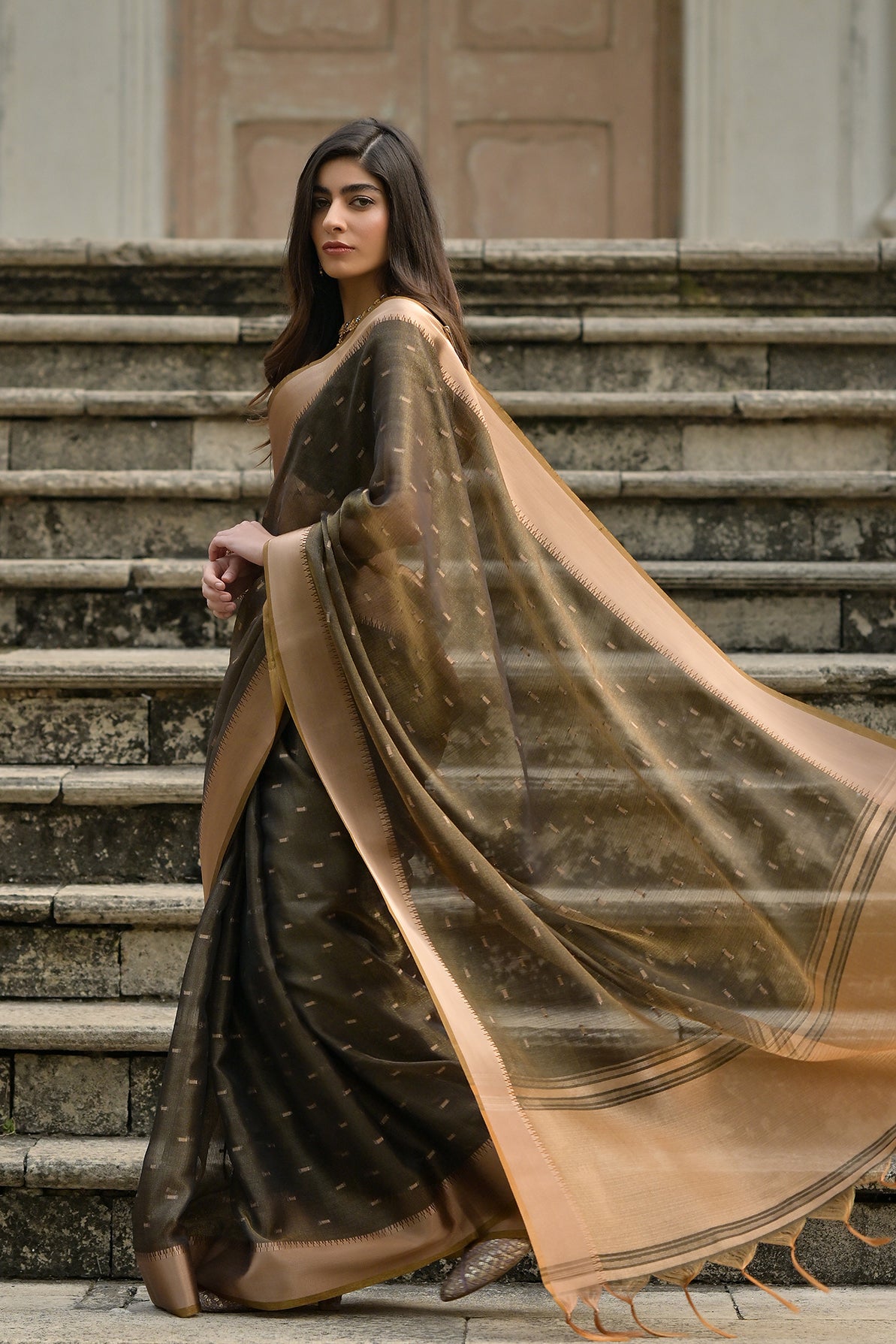 Coffee Coffee Soft Tussar Silk Saree