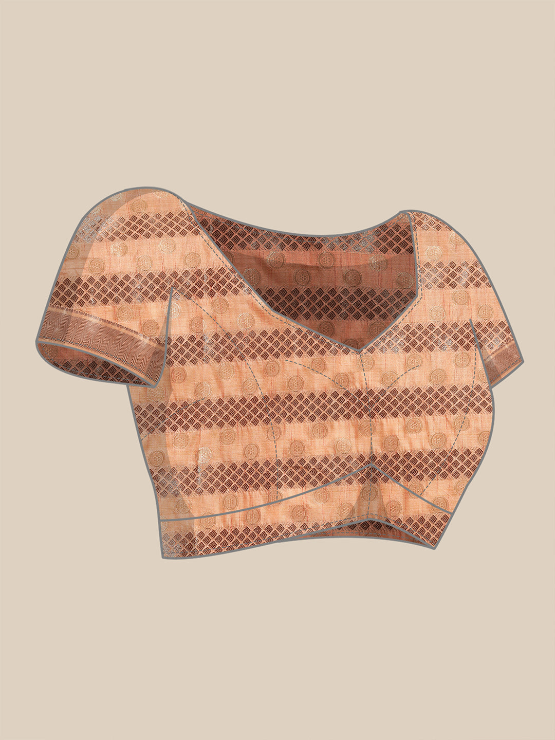 Dhiyona GR Women's Kesar Peach Orange Zari Woven Design Banarasi Pure Cotton Saree