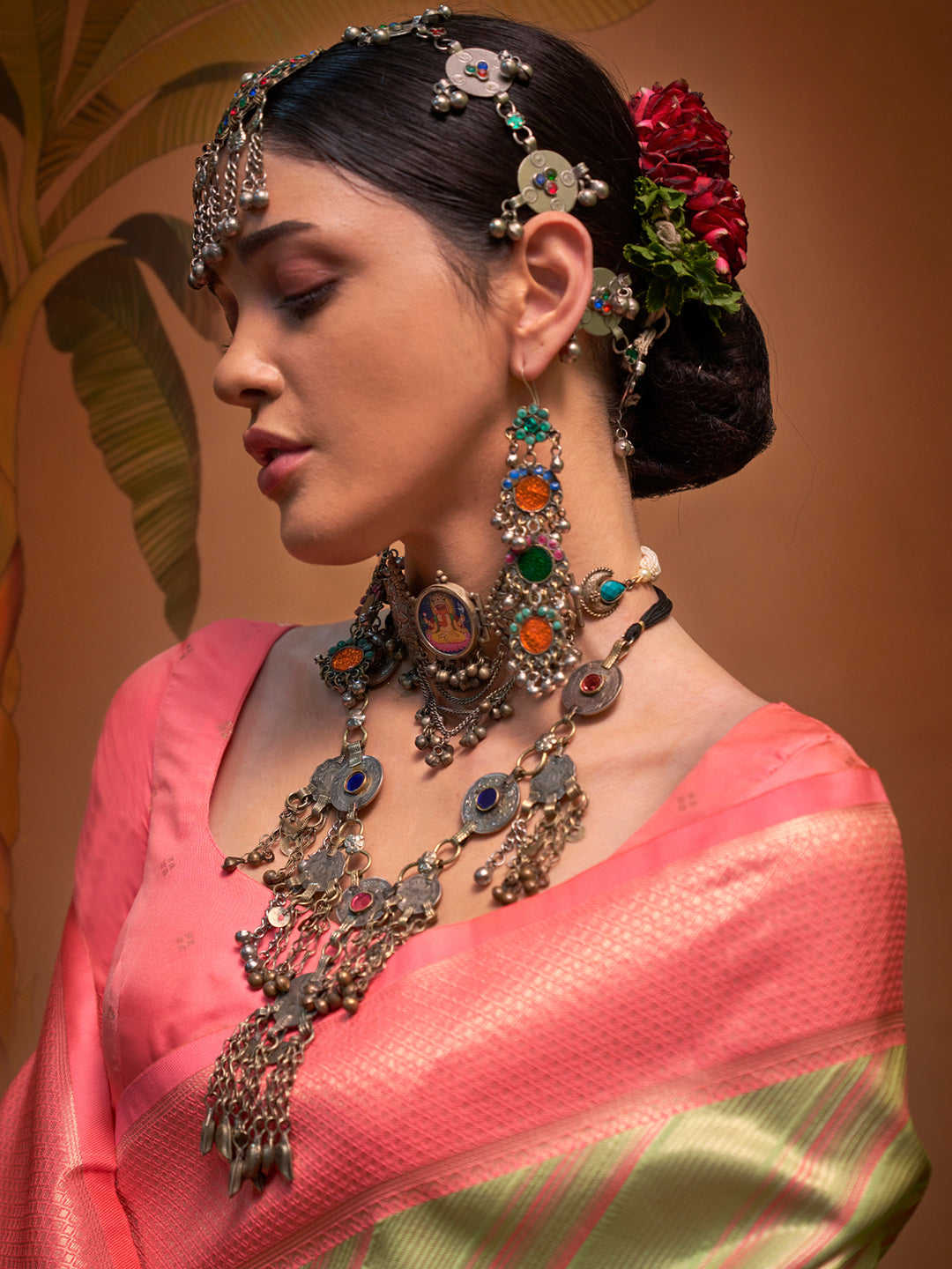 Women's Silk Blend Pink Woven Design Designer Saree With Blouse Piece