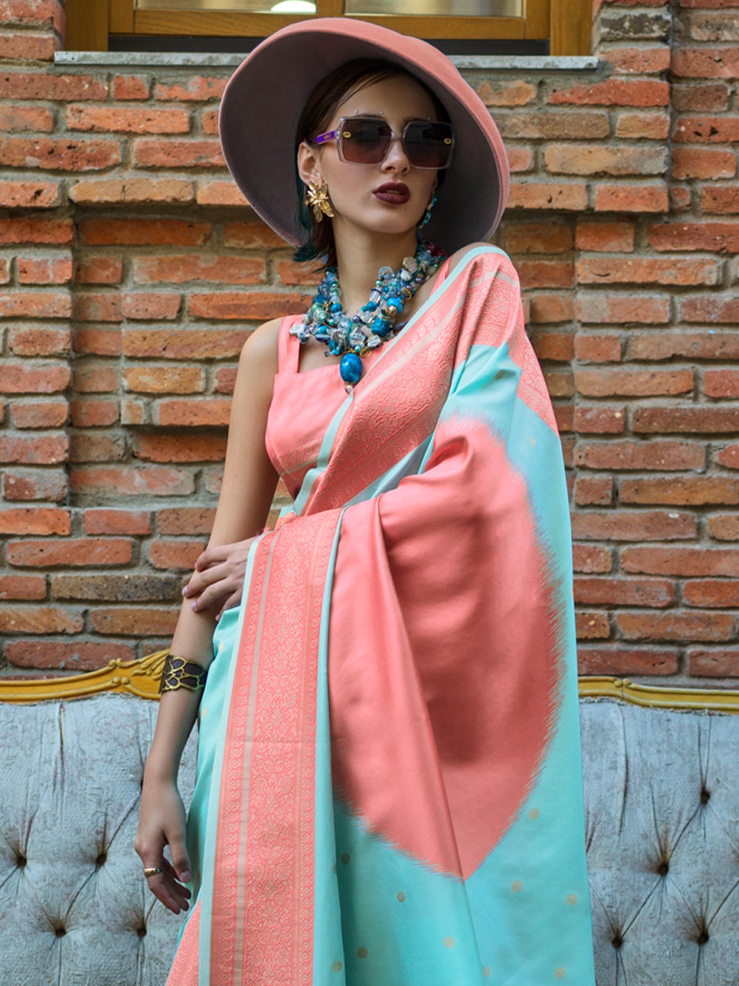 Women's Soft Silk Blue Woven Design Designer Saree With Blouse Piece