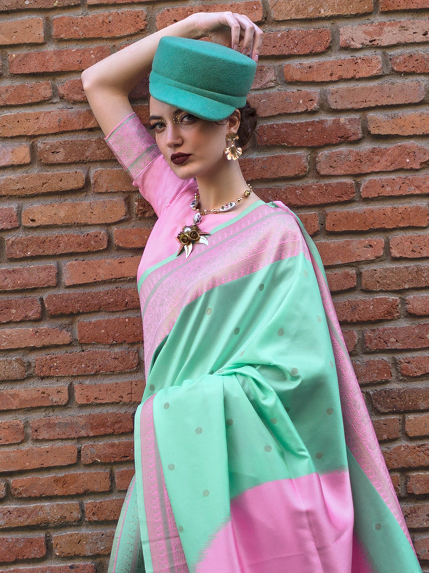Women's Soft Silk Sea Green Woven Design Designer Saree With Blouse Piece