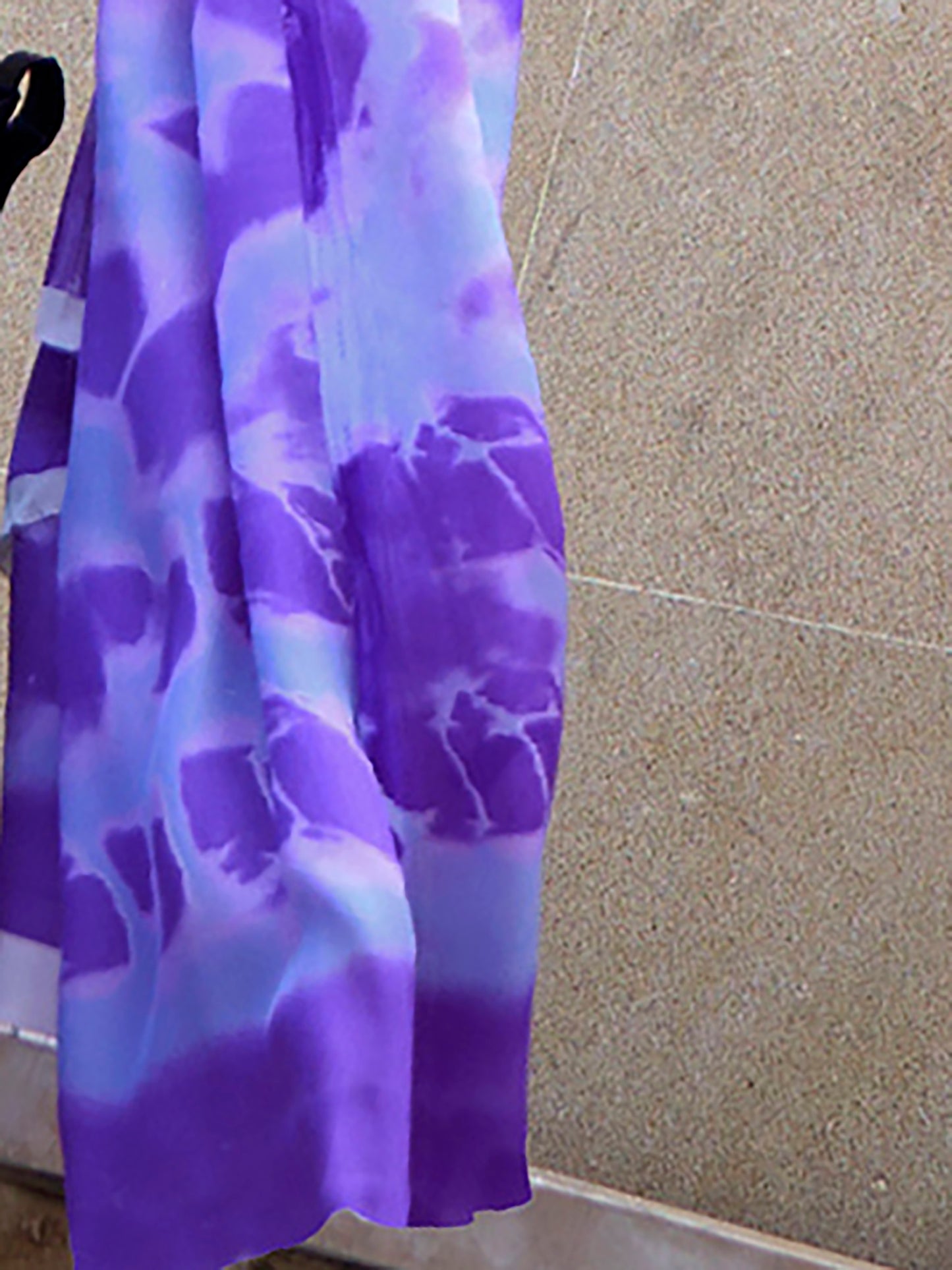 Women's Crepe Lavendar Digital Print Designer Saree With Blouse Piece
