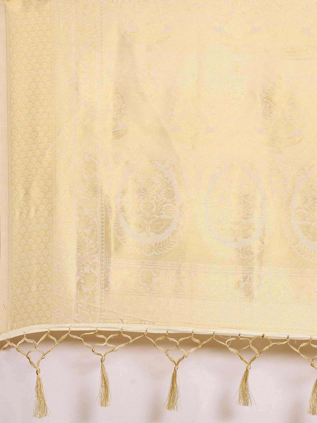 Women's Silk Blend Off White Woven Design Designer Saree With Blouse Piece