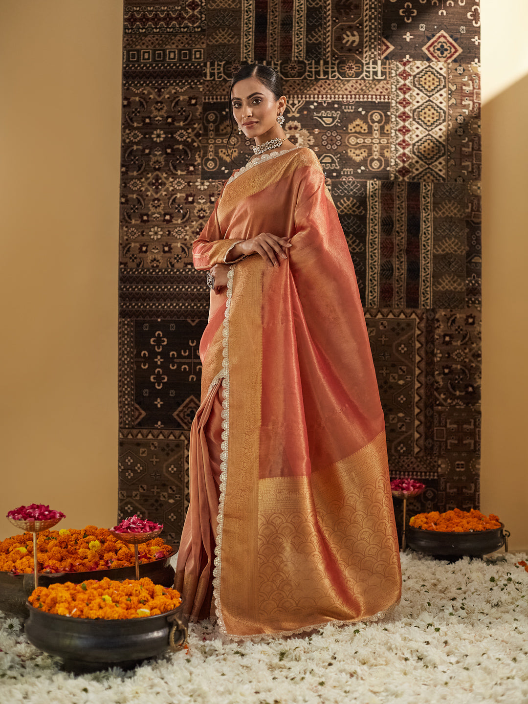 Dhiyona KS Women's Woven Design Embellished Saree