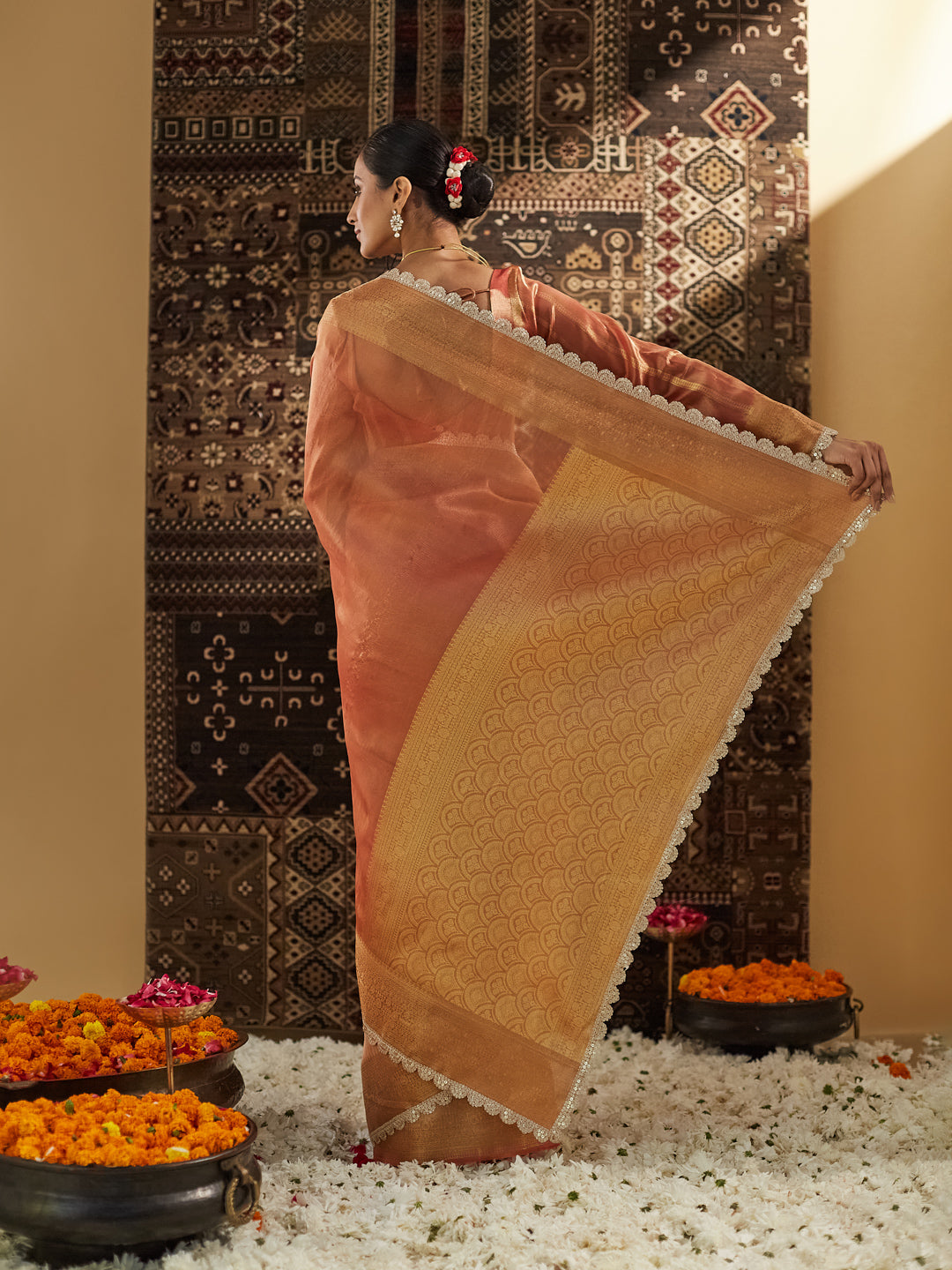 Dhiyona KS Women's Woven Design Embellished Saree
