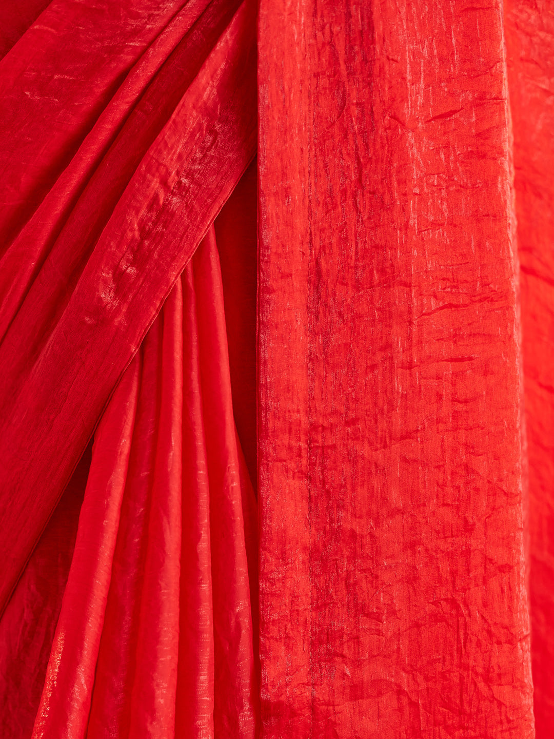 Dhiyona KS Women's women red solid silk saree