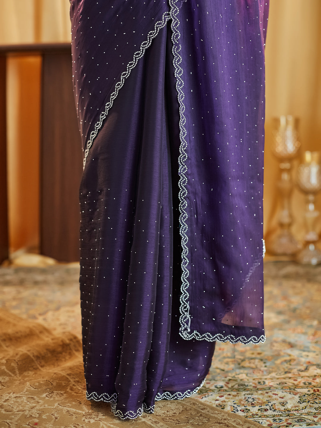 Dhiyona KS Women's Embellished Beads and Stones Saree