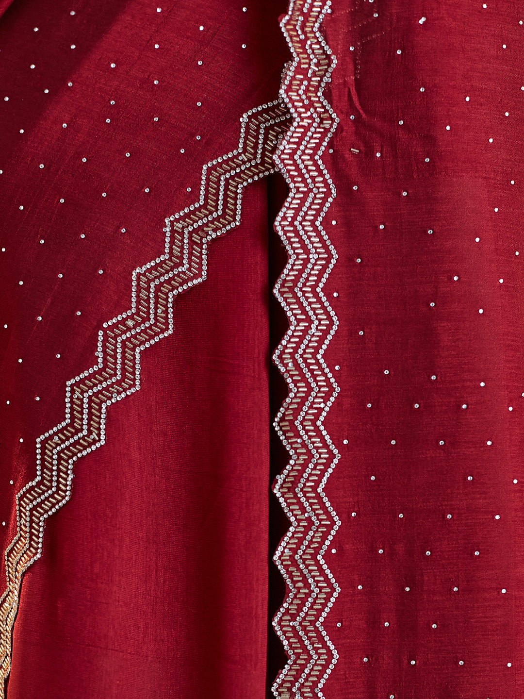 Dhiyona KS Women's Embellished Beads and Stones Silk Blend Saree