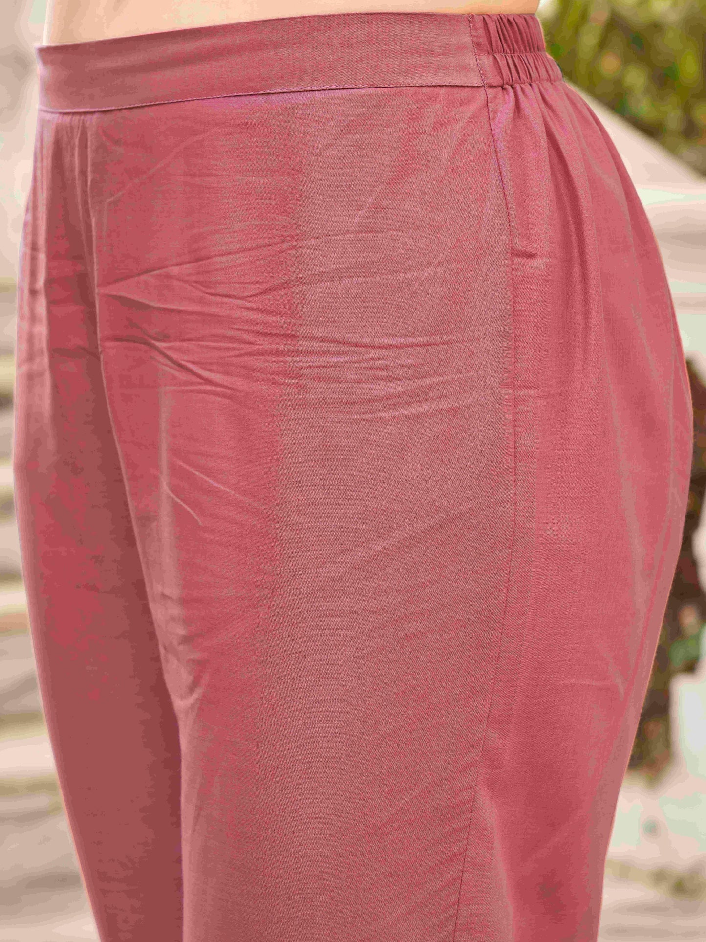 Dhiyona TI Women's Tonal Thread Alia Cut Flared Kurta with Pant and Dupatta