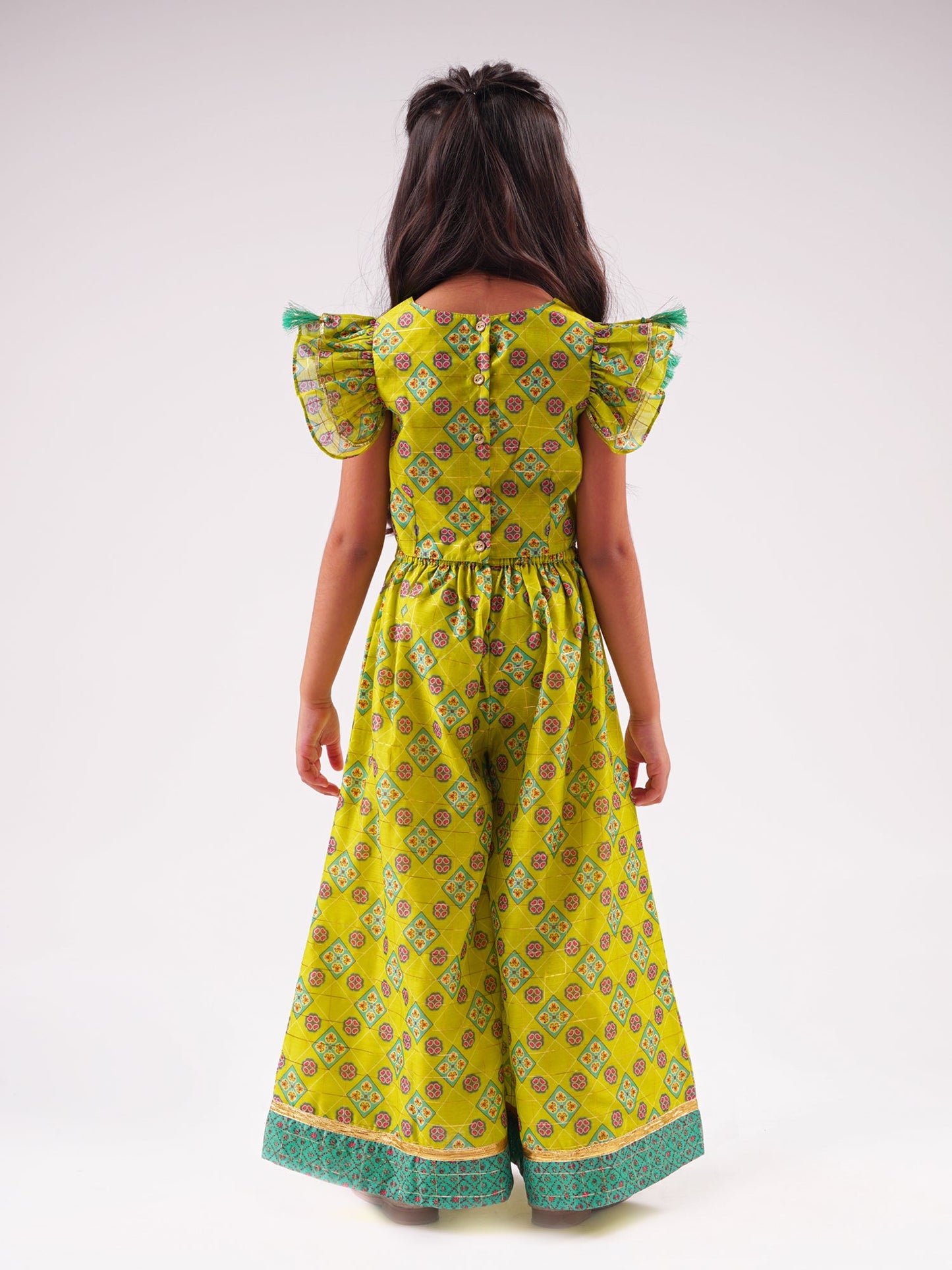 Raangoli Crop Top with Palazzo Girls Co-ordinate set