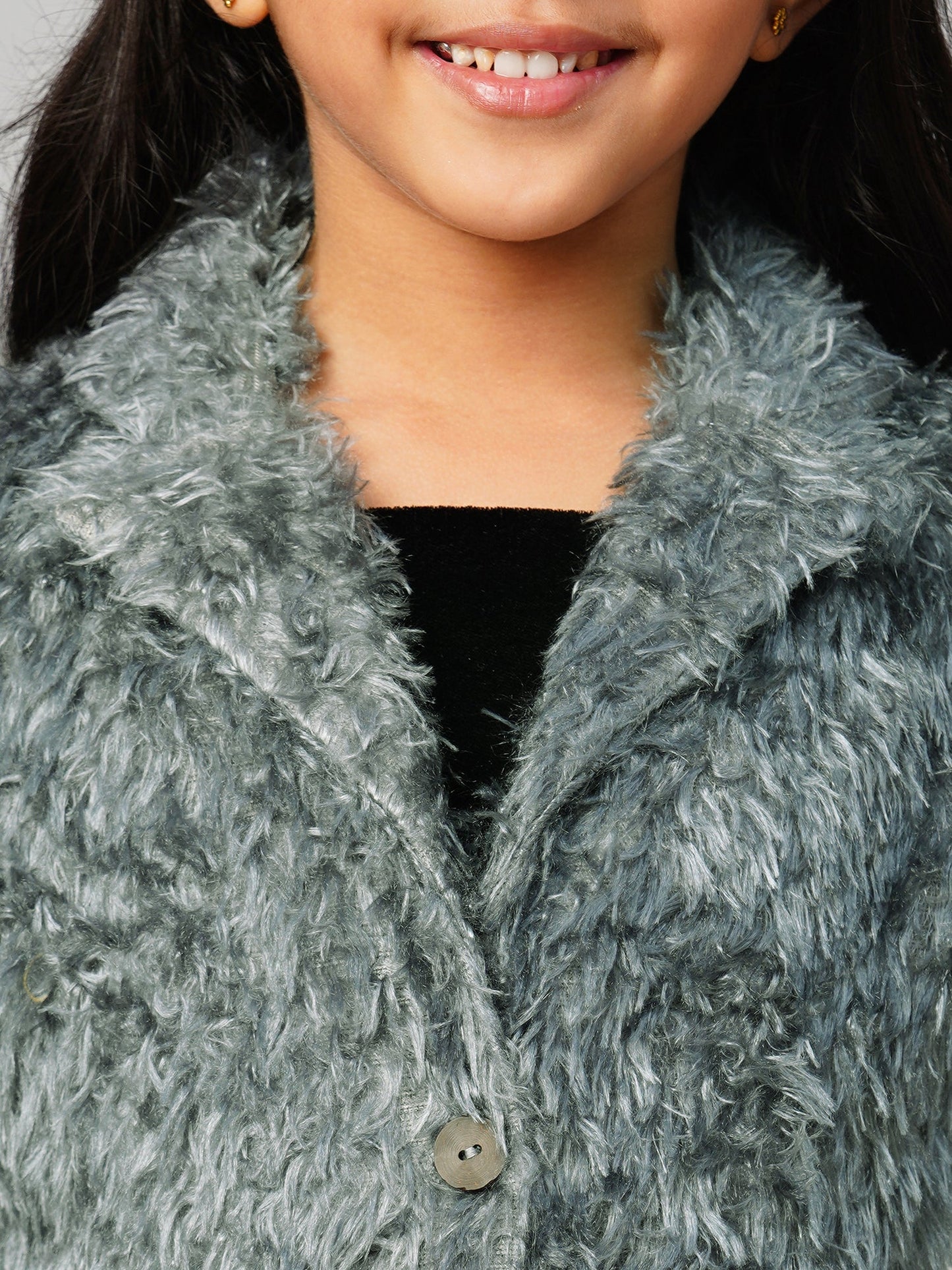 Glam Up Girls Party Fur Jacket With Palazzo Pant