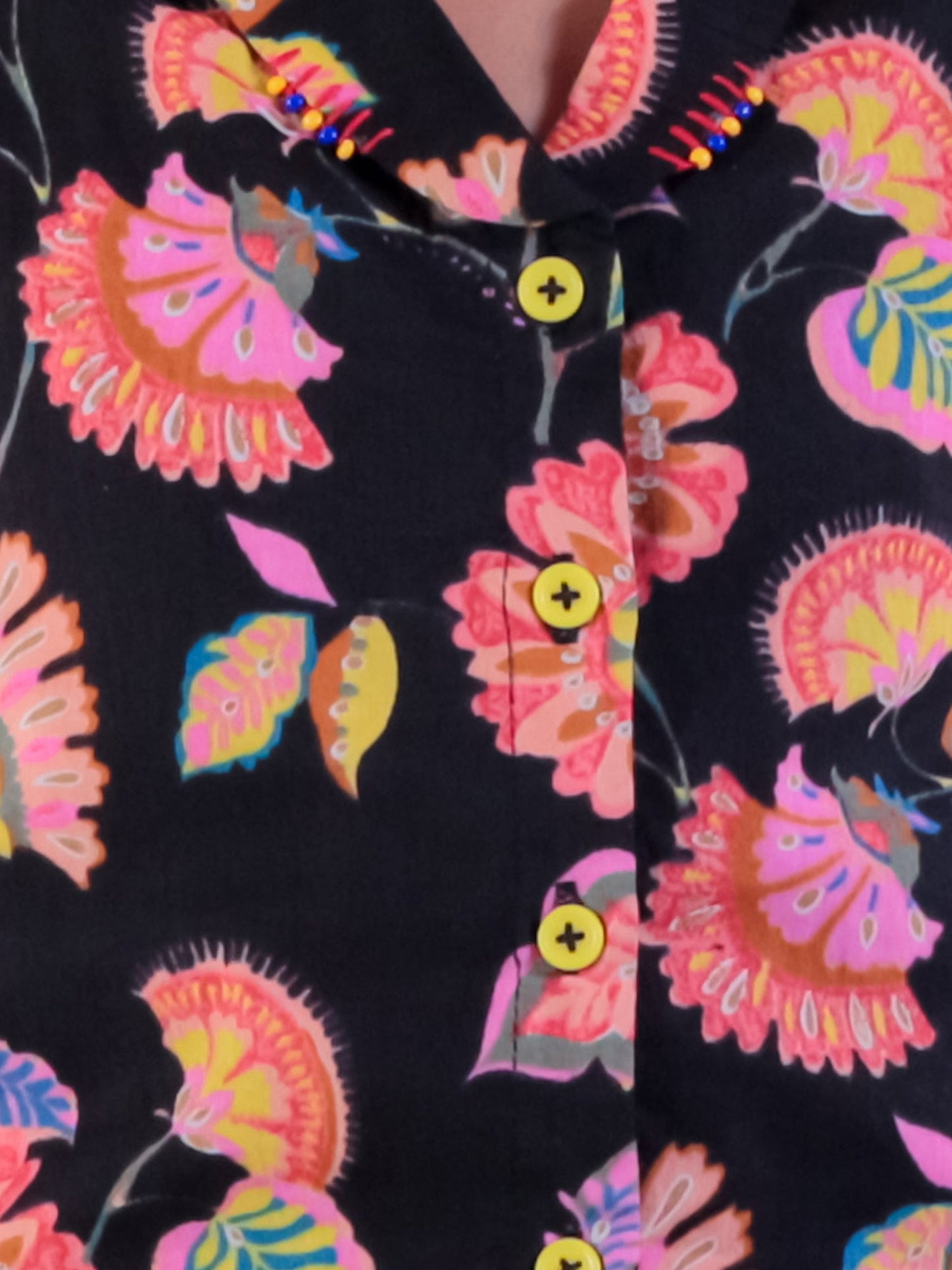 Jaipur Girls Black Cotton Top with Pant Co-ordinate Ethnic Set