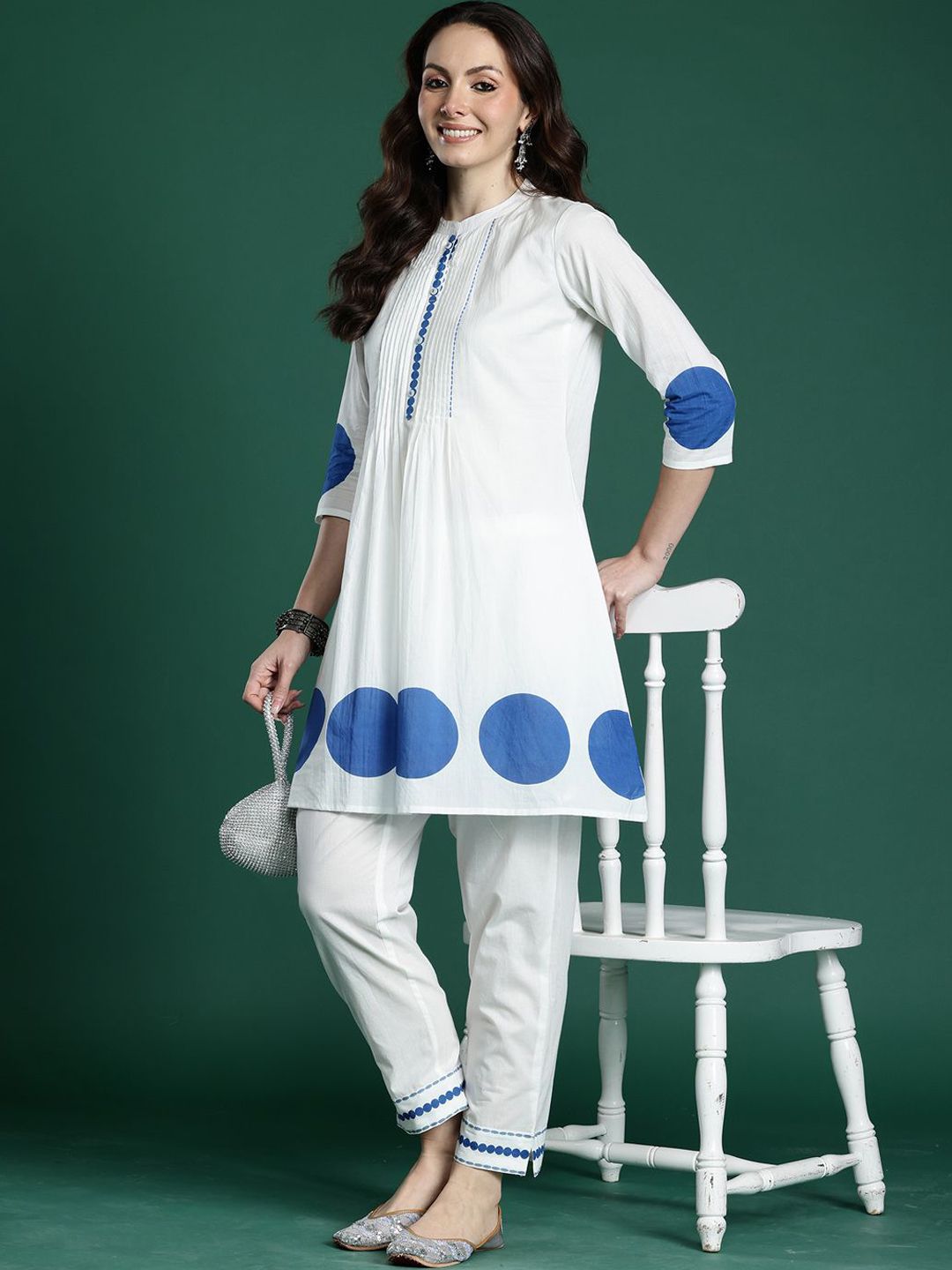 Dhiyona IE Printed Pure Cotton Tunic & Trouser Co-Ords Set
