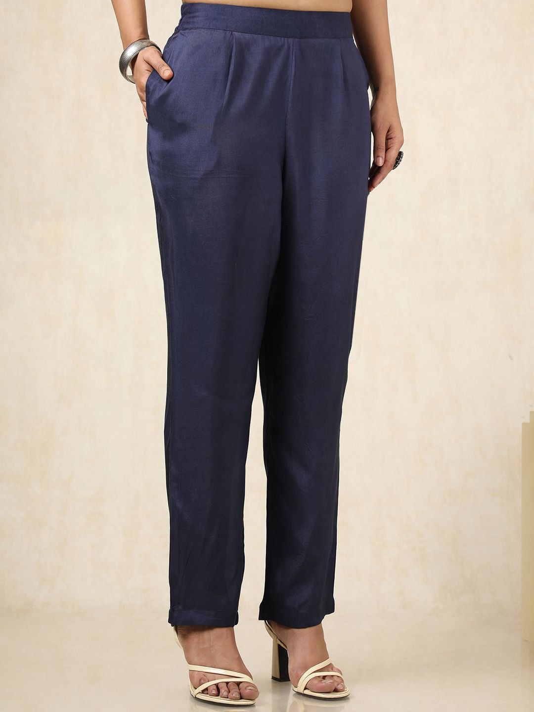 Dhiyona SO Women's Floral Printed Square Neck Beads and Stones Silk Empire Kurta With Trousers & Dupatta