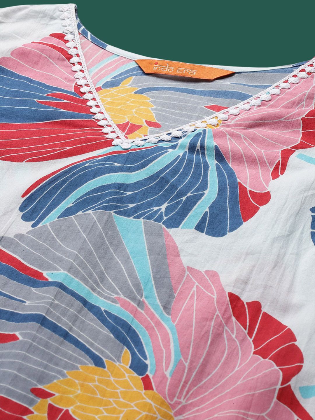 Dhiyona IE Printed Sleeveless Pure Cotton Tunic With Trouser