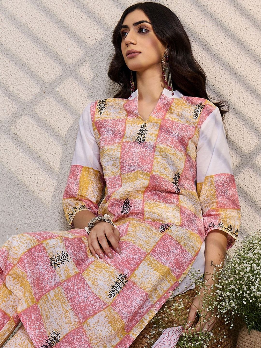 Women Ethnic Motifs Printed Regular Pure Cotton Kurta with Trousers & Dupatta