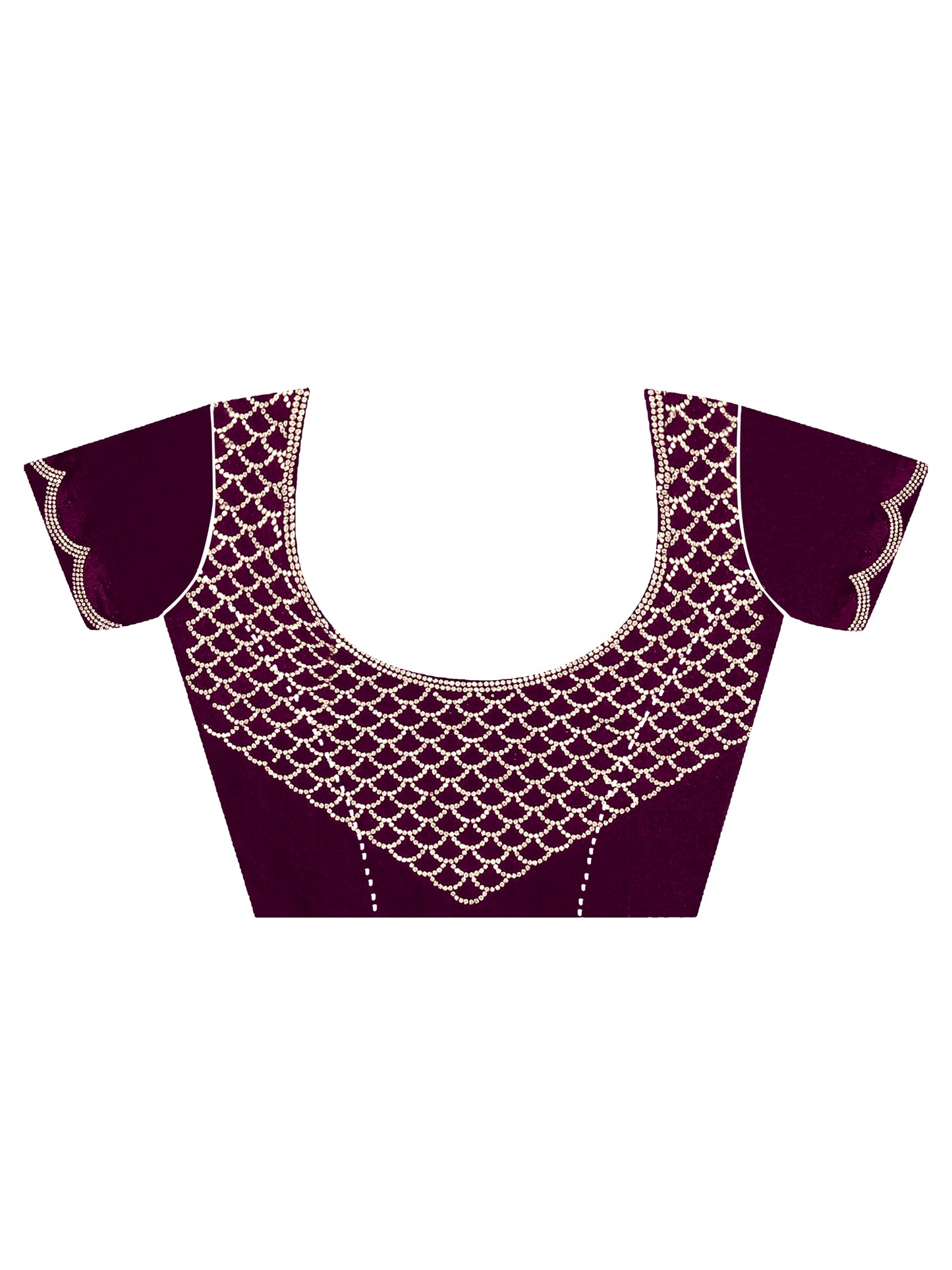 Women's Chiffon Purple Embellished Celebrity Saree With Blouse Piece