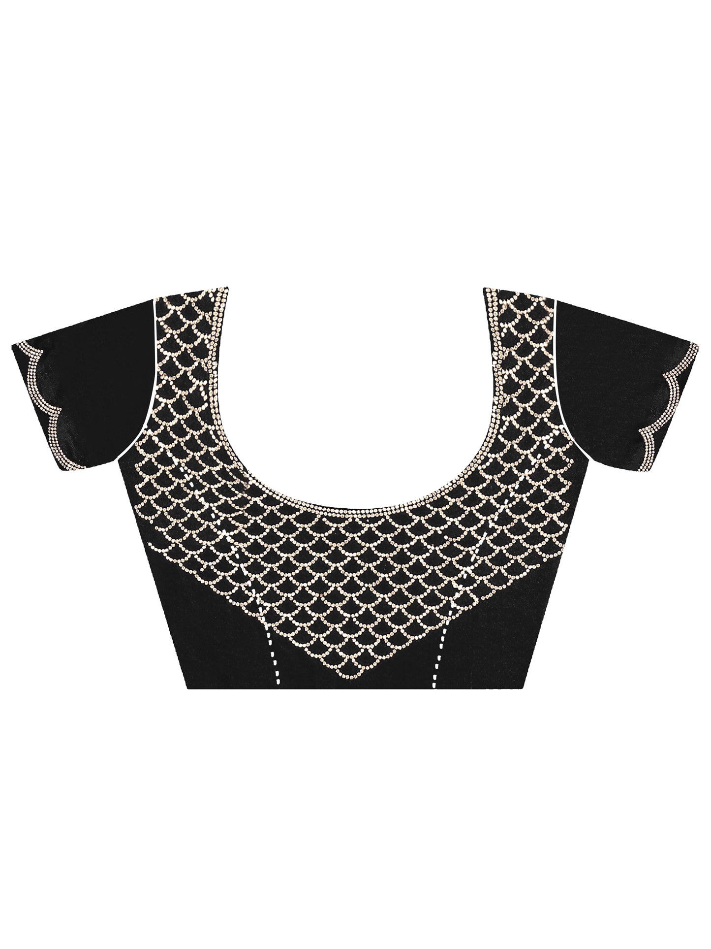 Women's Chiffon Black Embellished Celebrity Saree With Blouse Piece