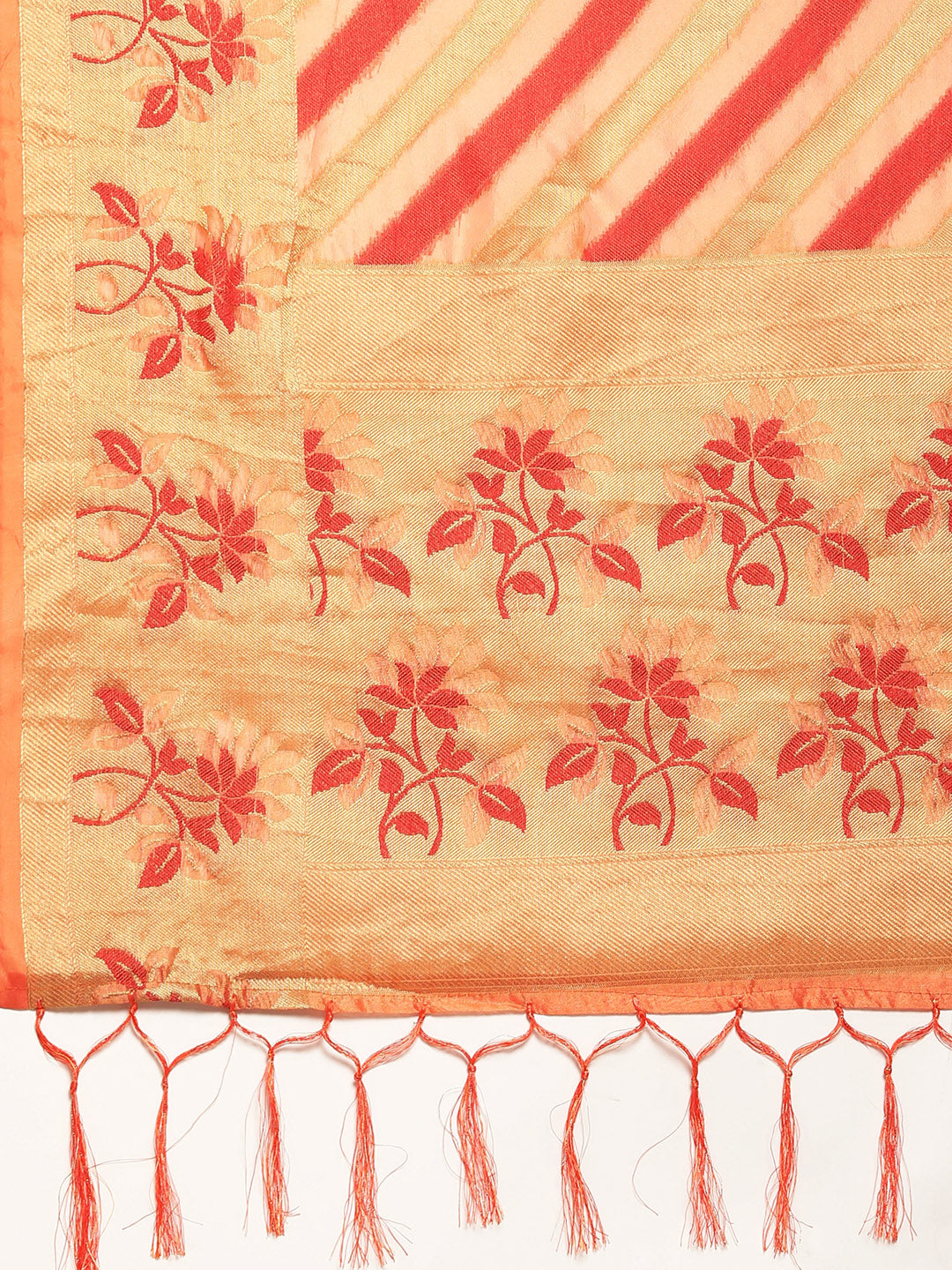 Dhiyona GR Women's Manvika Melon Orange Organza Saree