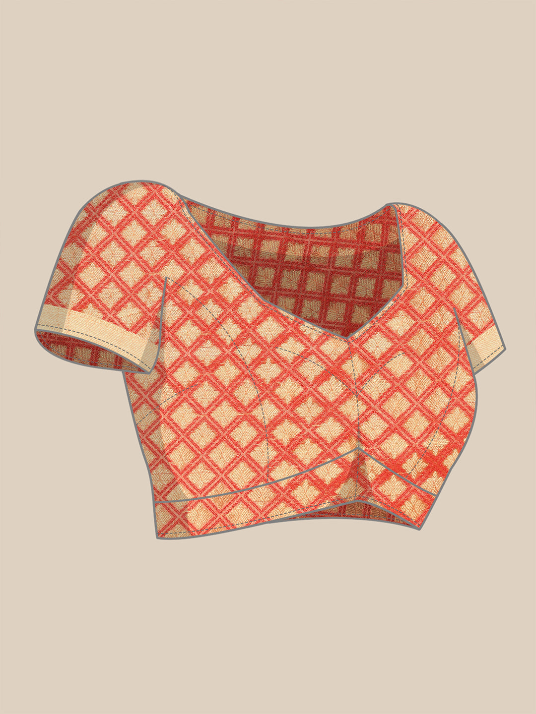 Dhiyona GR Women's Manvika Melon Orange Organza Saree