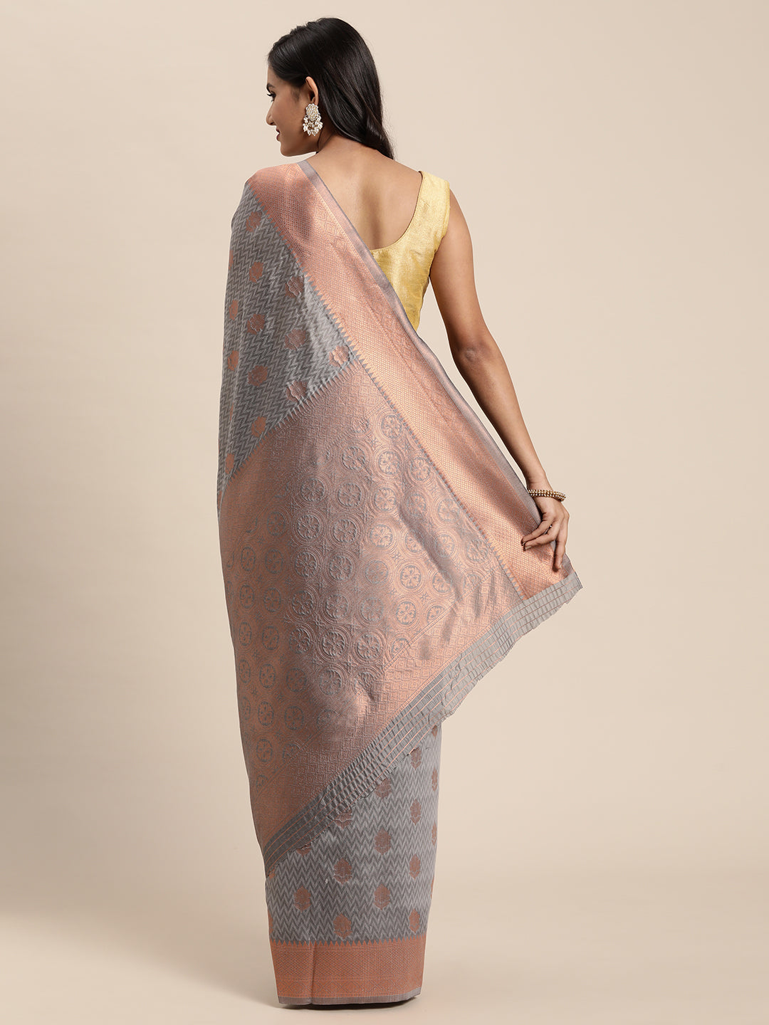 Dhiyona GR Women's Meera Grey Silk Blend Saree