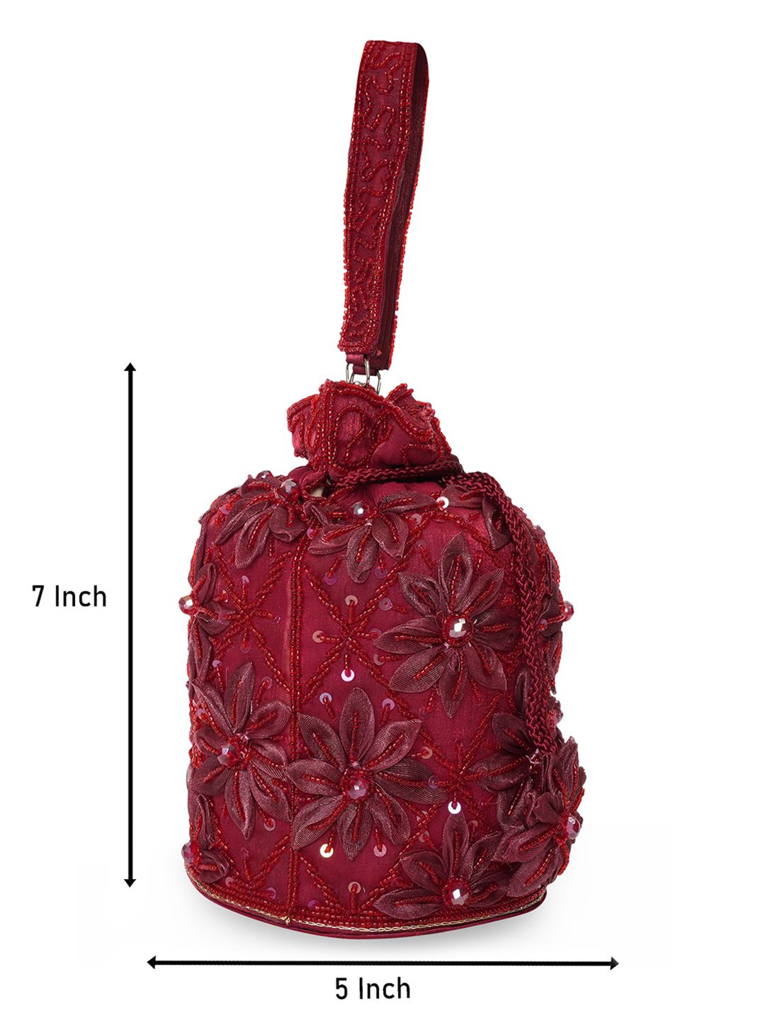 Dhiyona NR Floral Detailing Embellished Potli Clutch