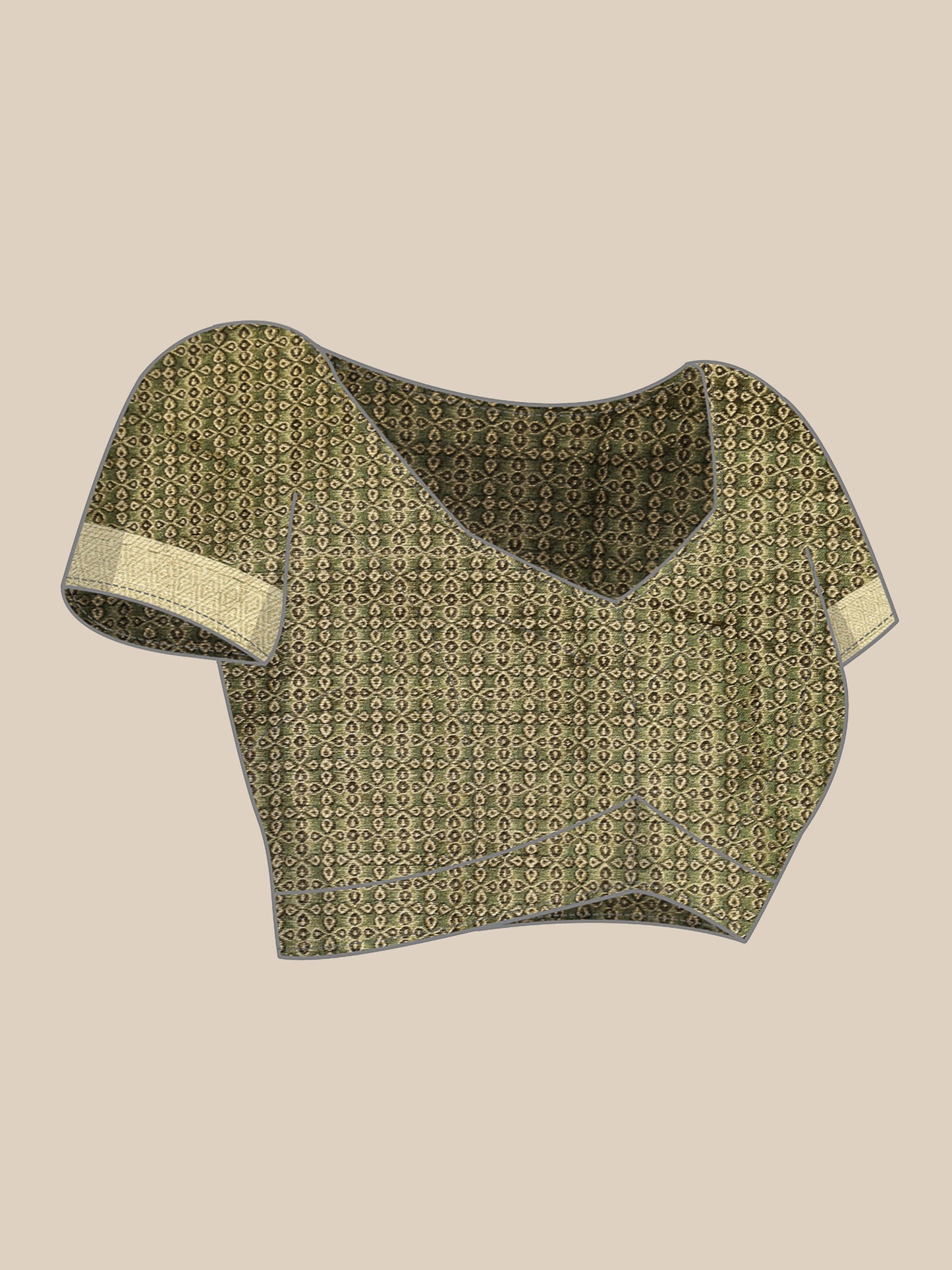 Dhiyona GR Women's Natasha Olive Green Organza Saree