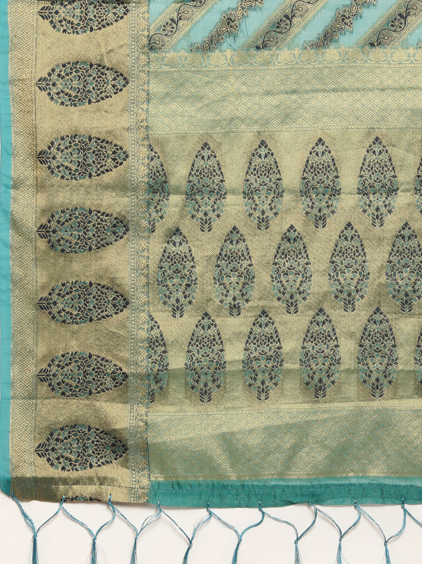 Dhiyona GR Women's Natasha Tiffany Blue Organza Saree