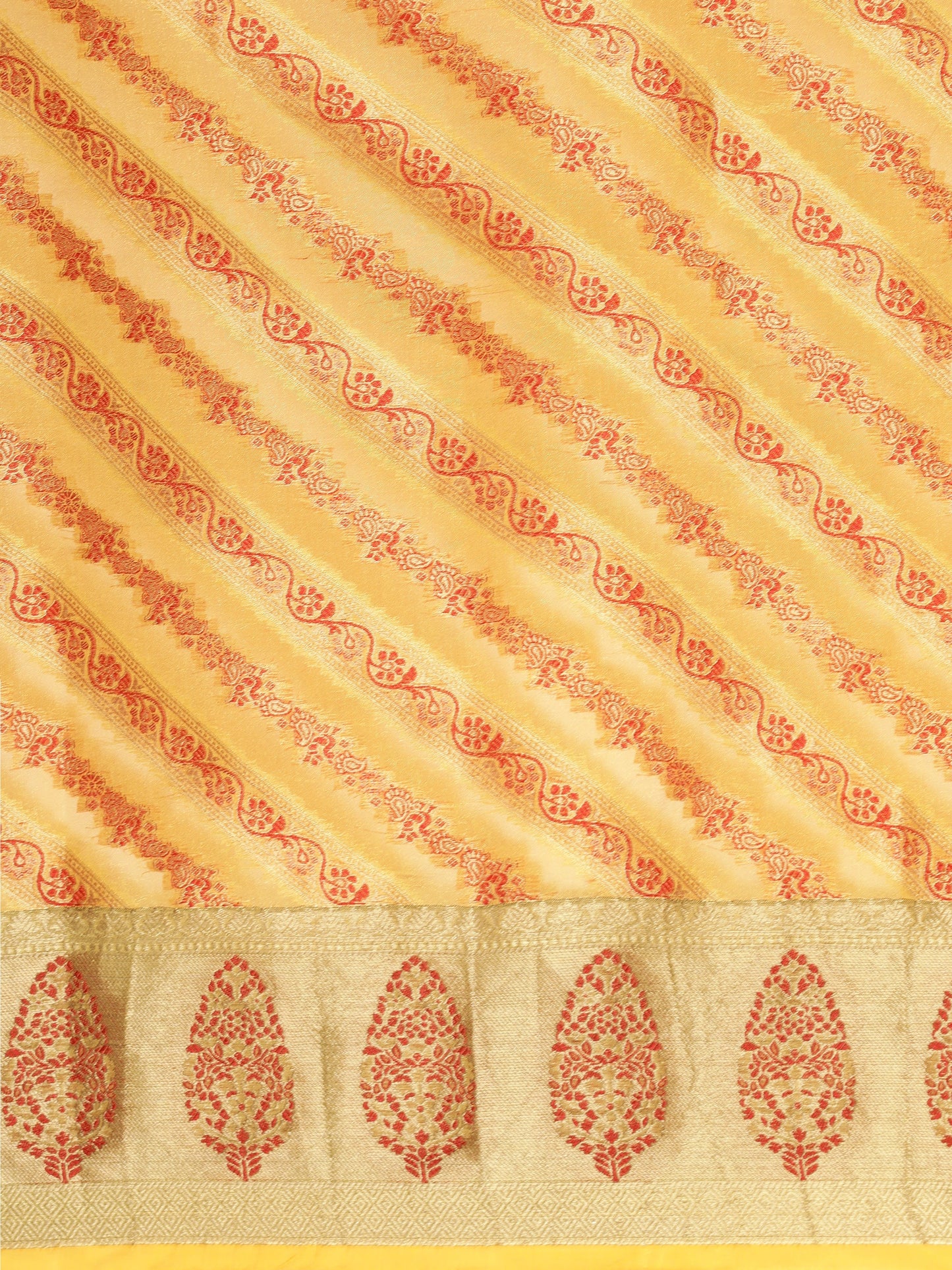 Dhiyona GR Women's Natasha Butter Yellow Organza Saree