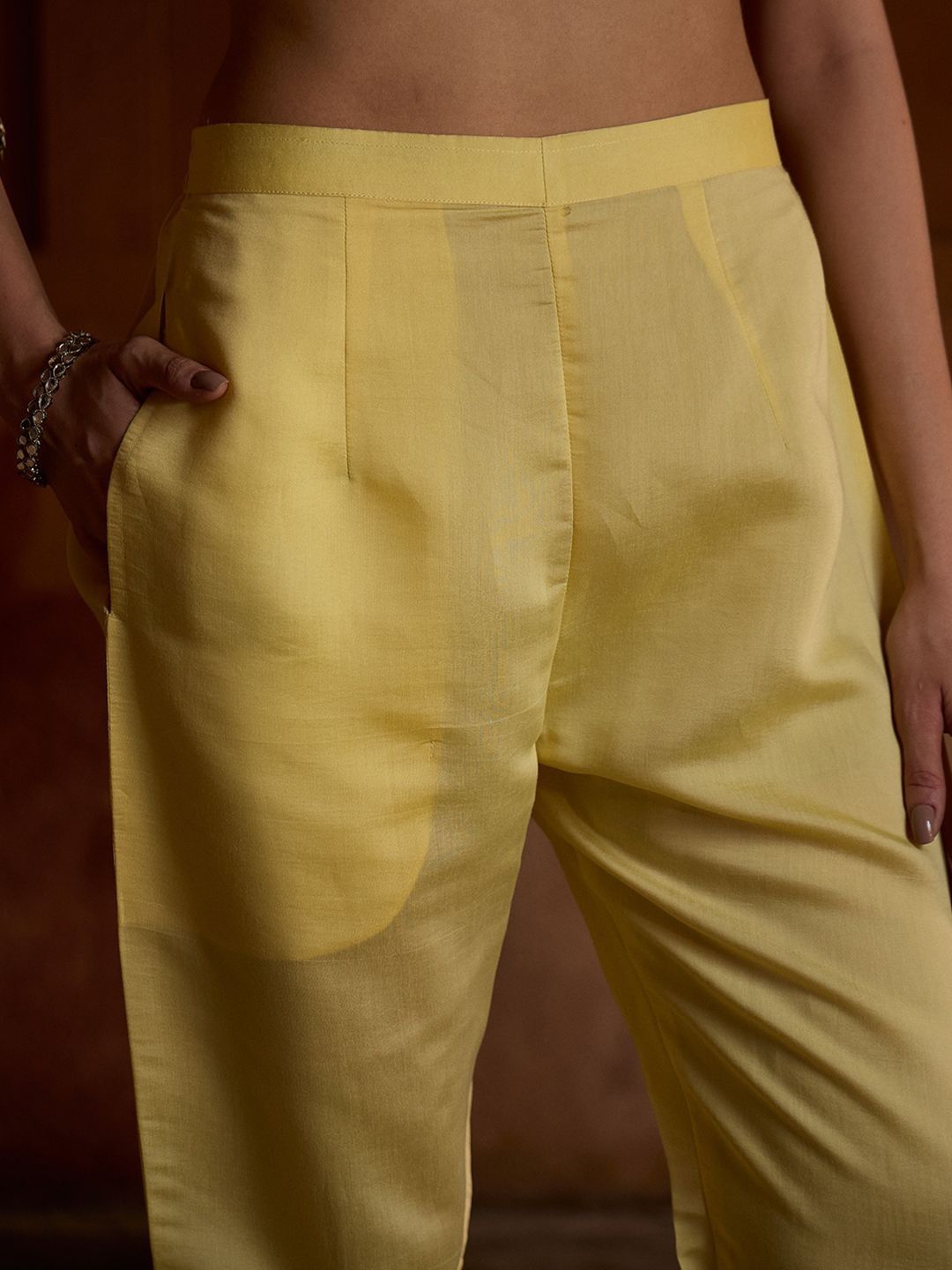 Dhiyona CH Floral Embroidered Sequinned Straight Kurta With Trousers & Dupatta