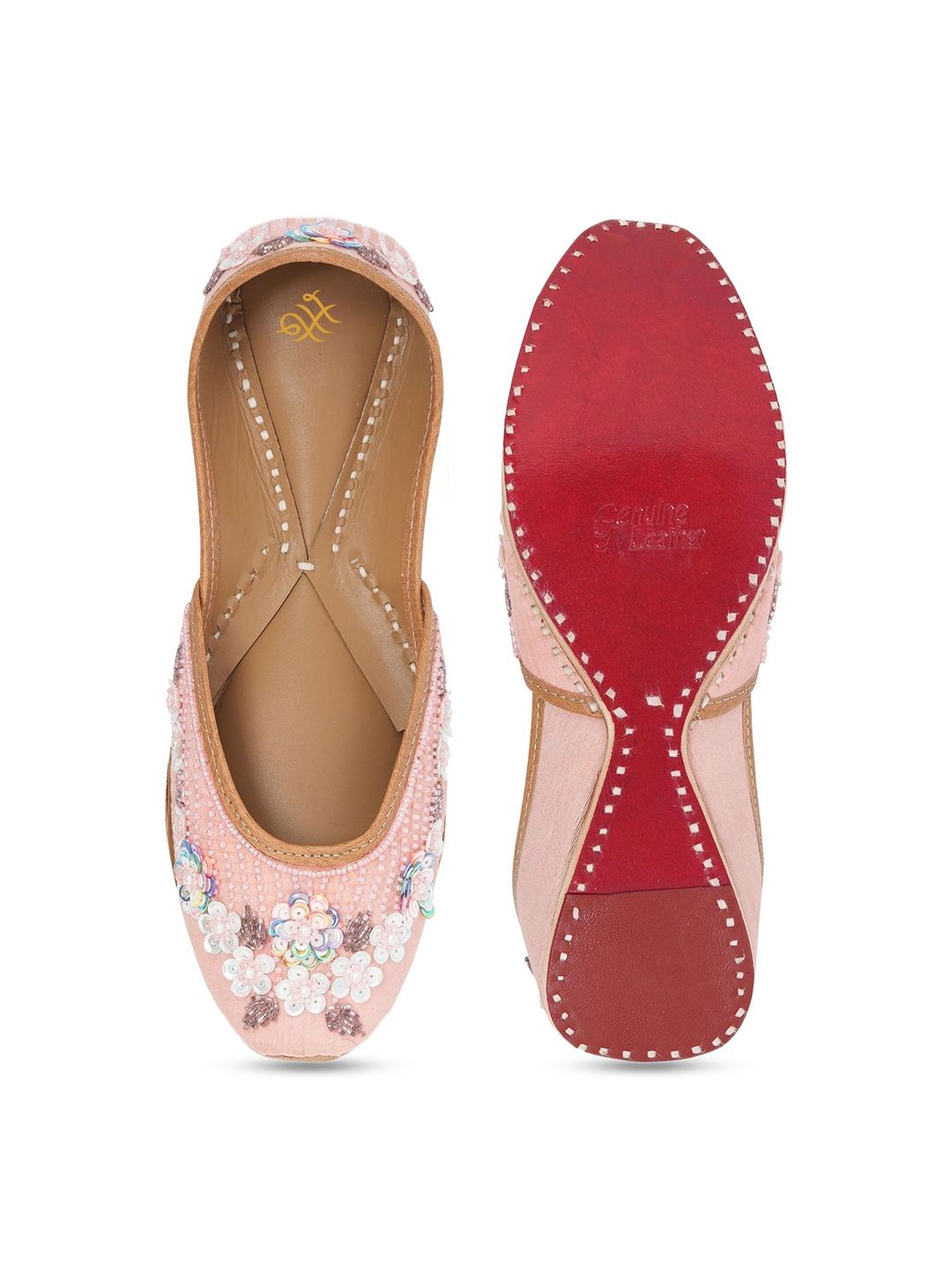 Dhiyona HOP Women Hand Emboidered Leather Mojaris Flats