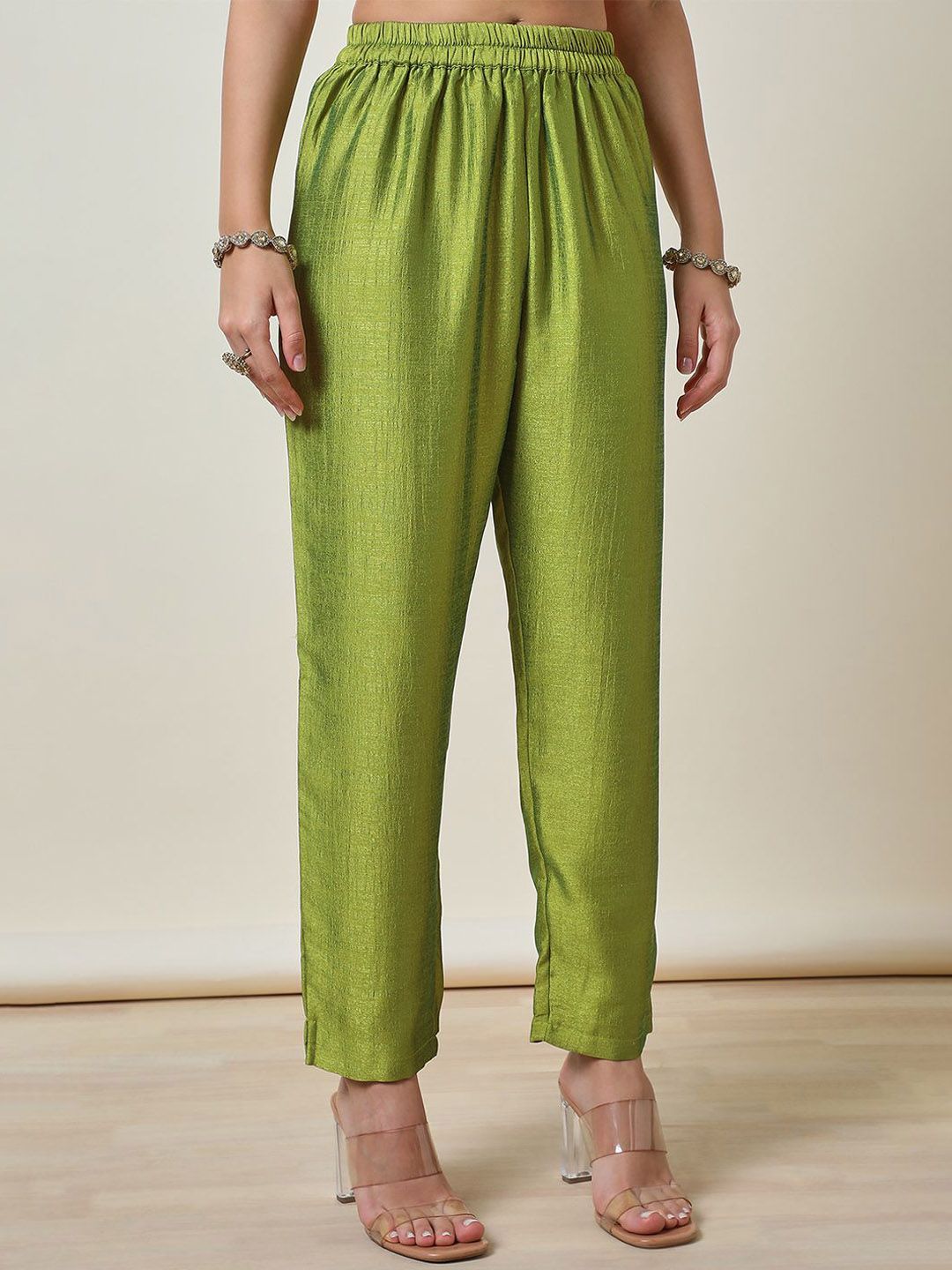 Dhiyona SO Women's Purple Ethnic Motifs Embroidered Zari A-Line Kurta With Trousers & Dupatta