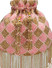 Dhiyona NR Droop Baby Pink & Gold Diamond Embellished Velvet Potli