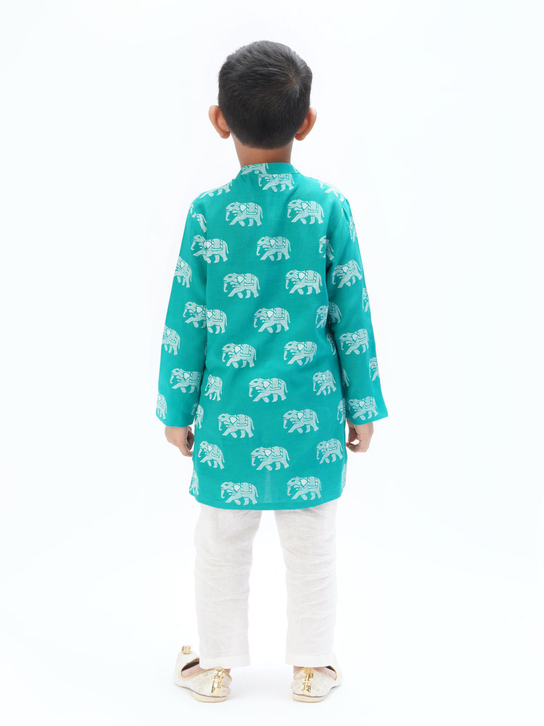 Trunk Tales Boys Green Kurta with Pant set