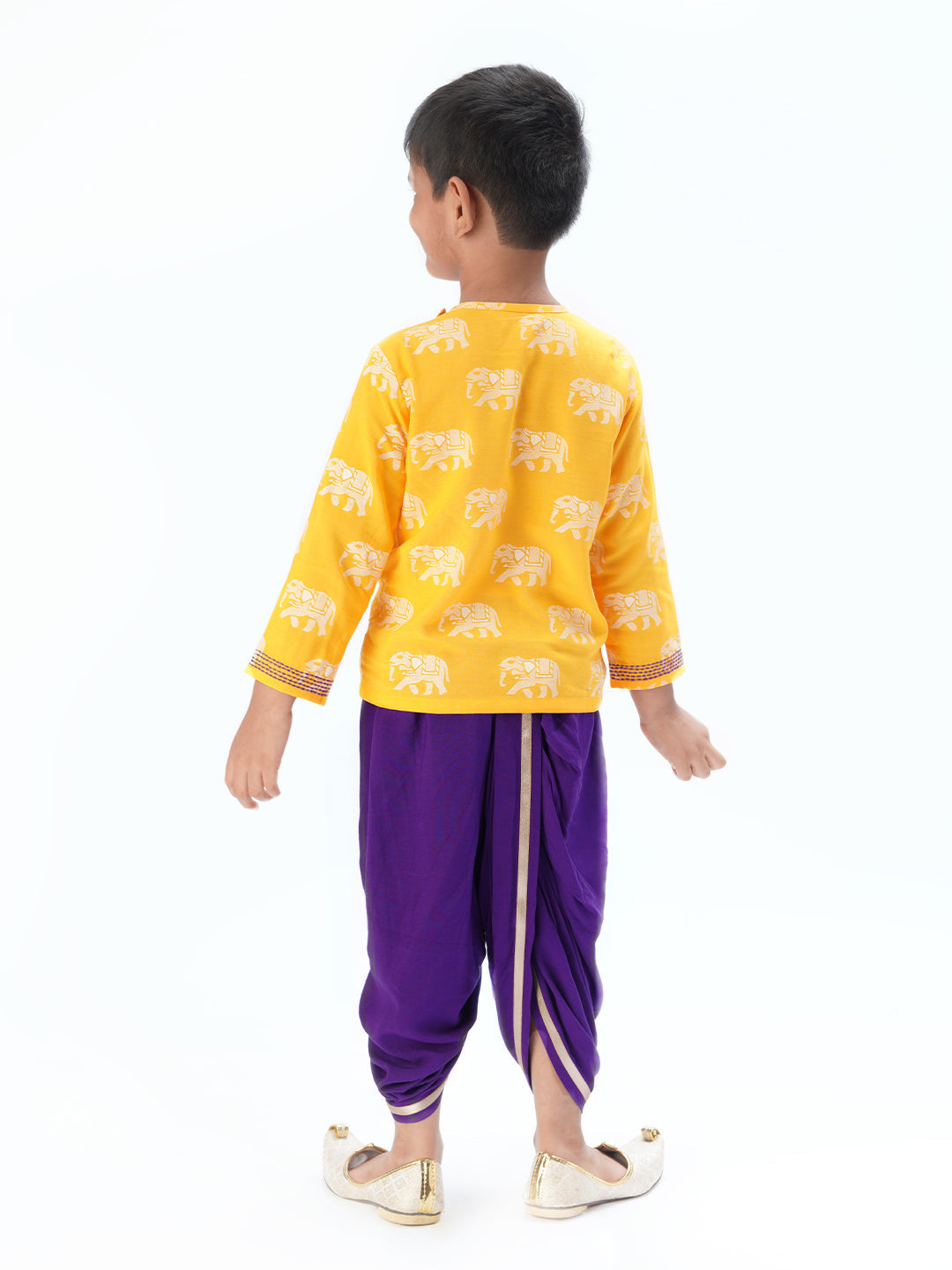 Trunk Tales Boys Yellow Kurta with Dhoti set