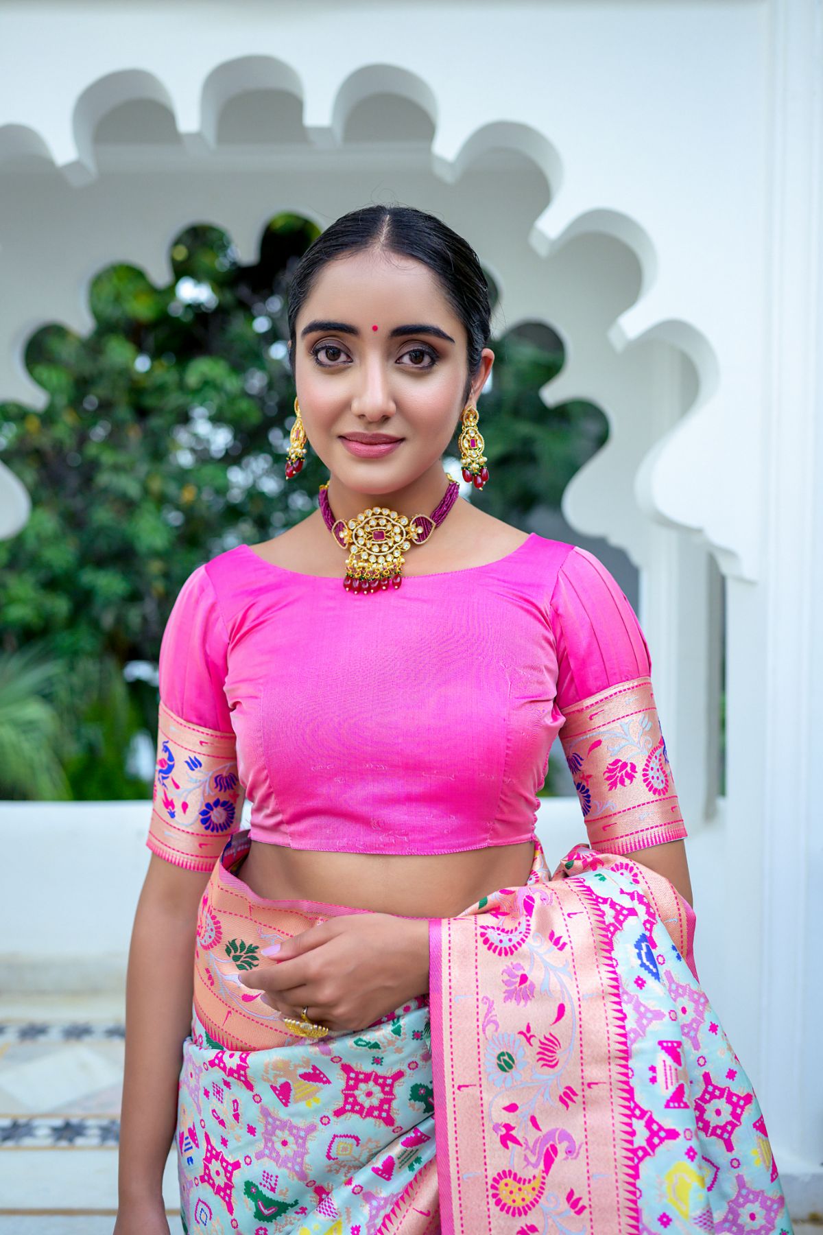 Women Paithani Mena 2 Seagreen Saree With Unstiched Blouse