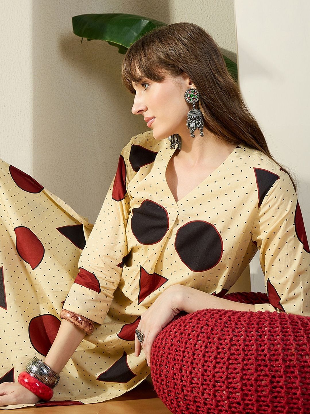 Women Printed Regular Pure Cotton Kurta with Trousers