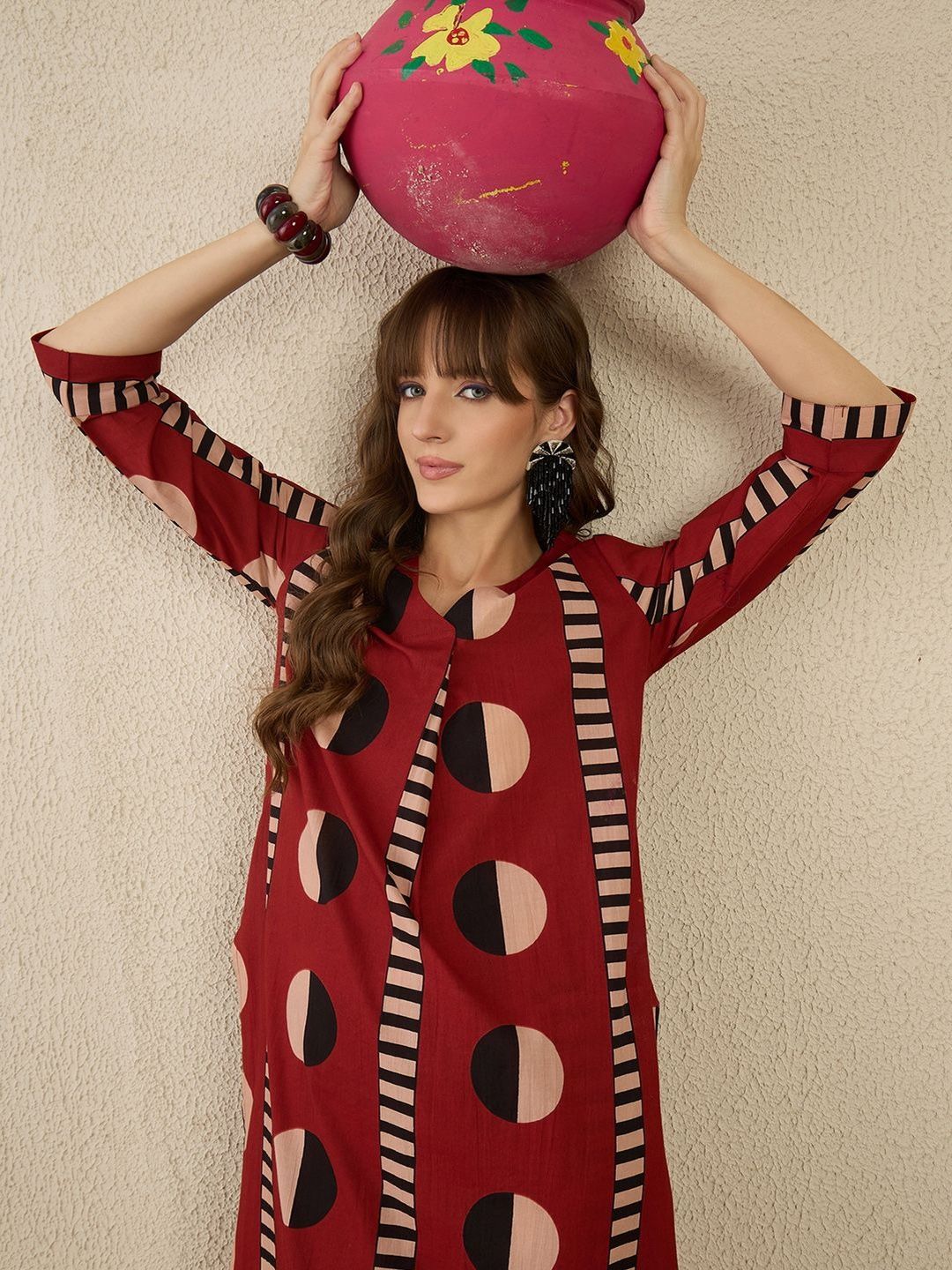 Women Printed Regular Pure Cotton Kurta with Trousers